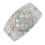 An 18ct gold brilliant-cut diamond dress ring.