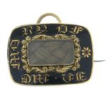 A 19th century enamel mourning brooch, with woven hair highlight.