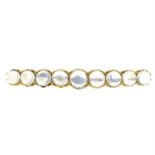 An early 20th century moonstone bar brooch.