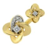 An 18ct gold brilliant-cut diamond 'Link Joy' double floral dress ring by Chimento.