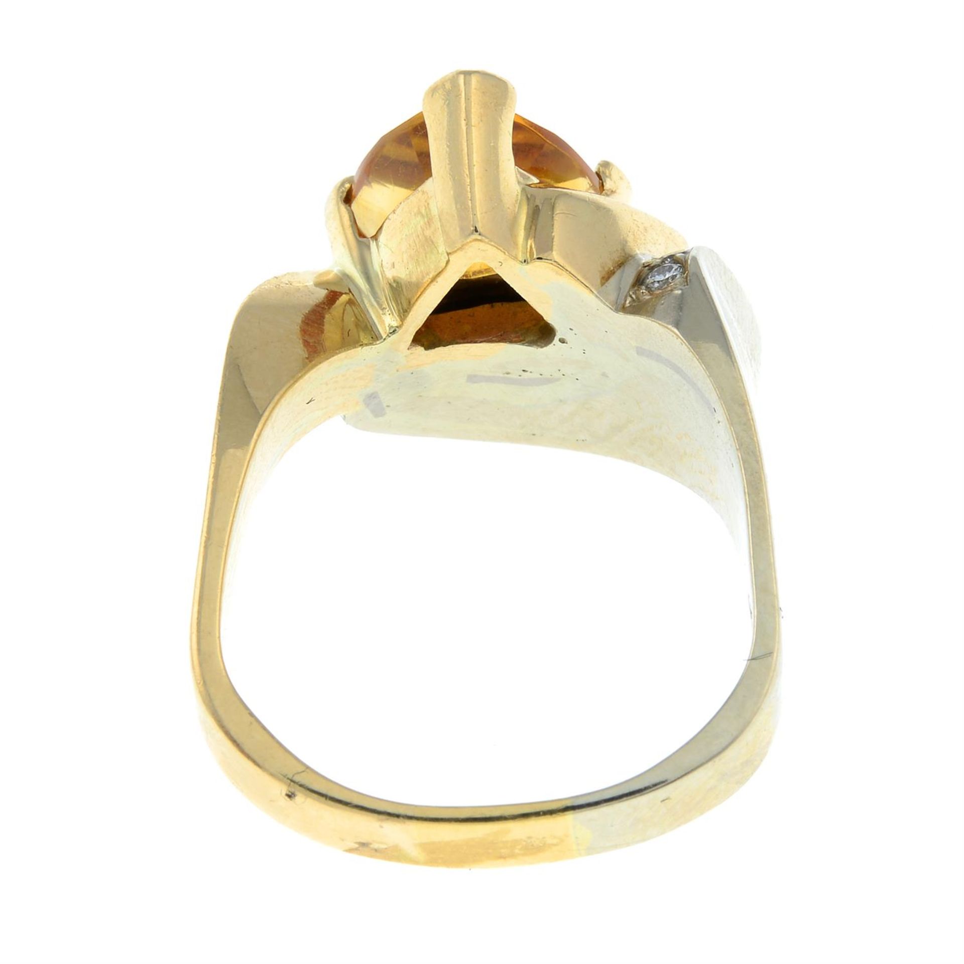 A citrine and brilliant-cut diamond bi-colour dress ring. - Image 2 of 2