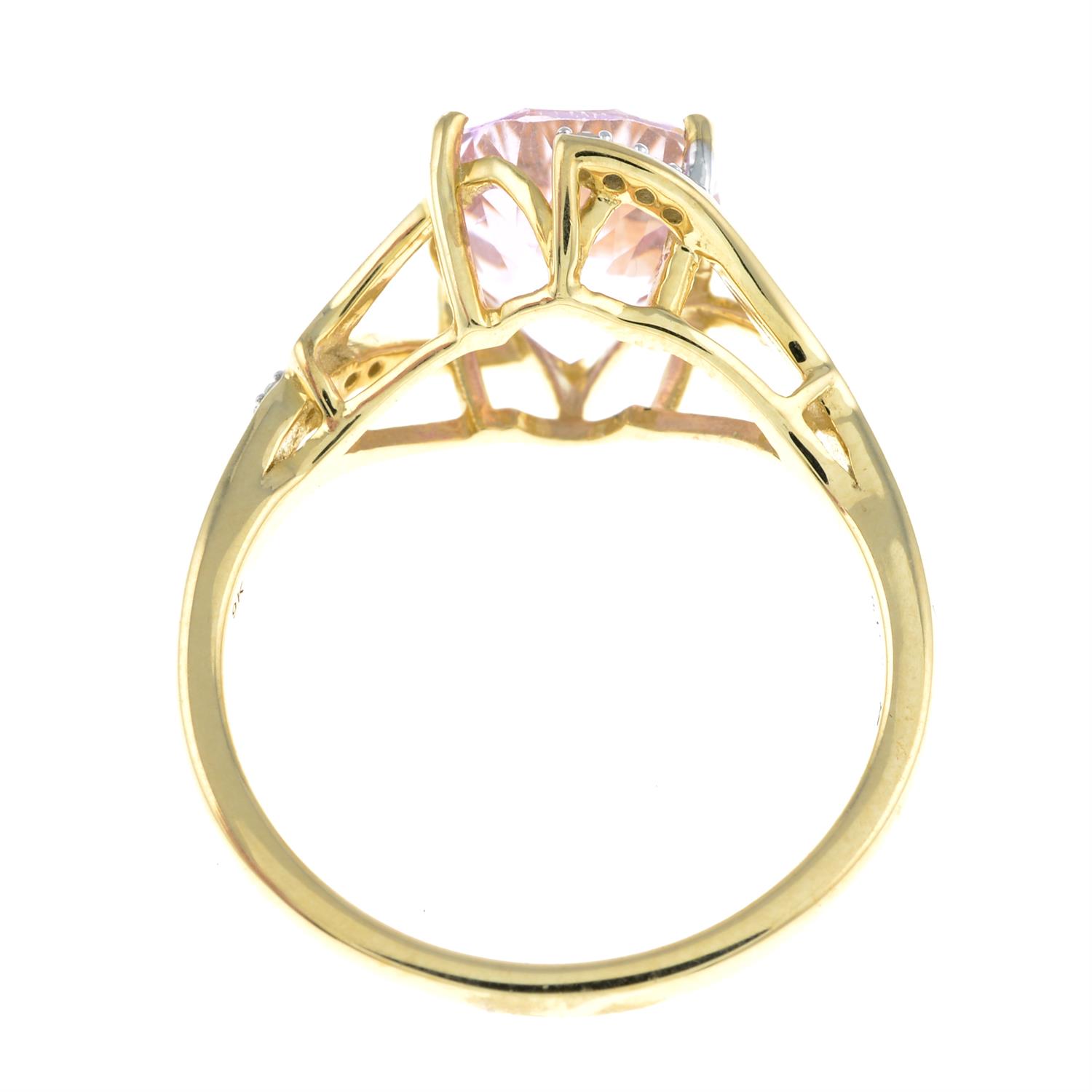 A 9ct gold kunzite and diamond ring. - Image 2 of 2