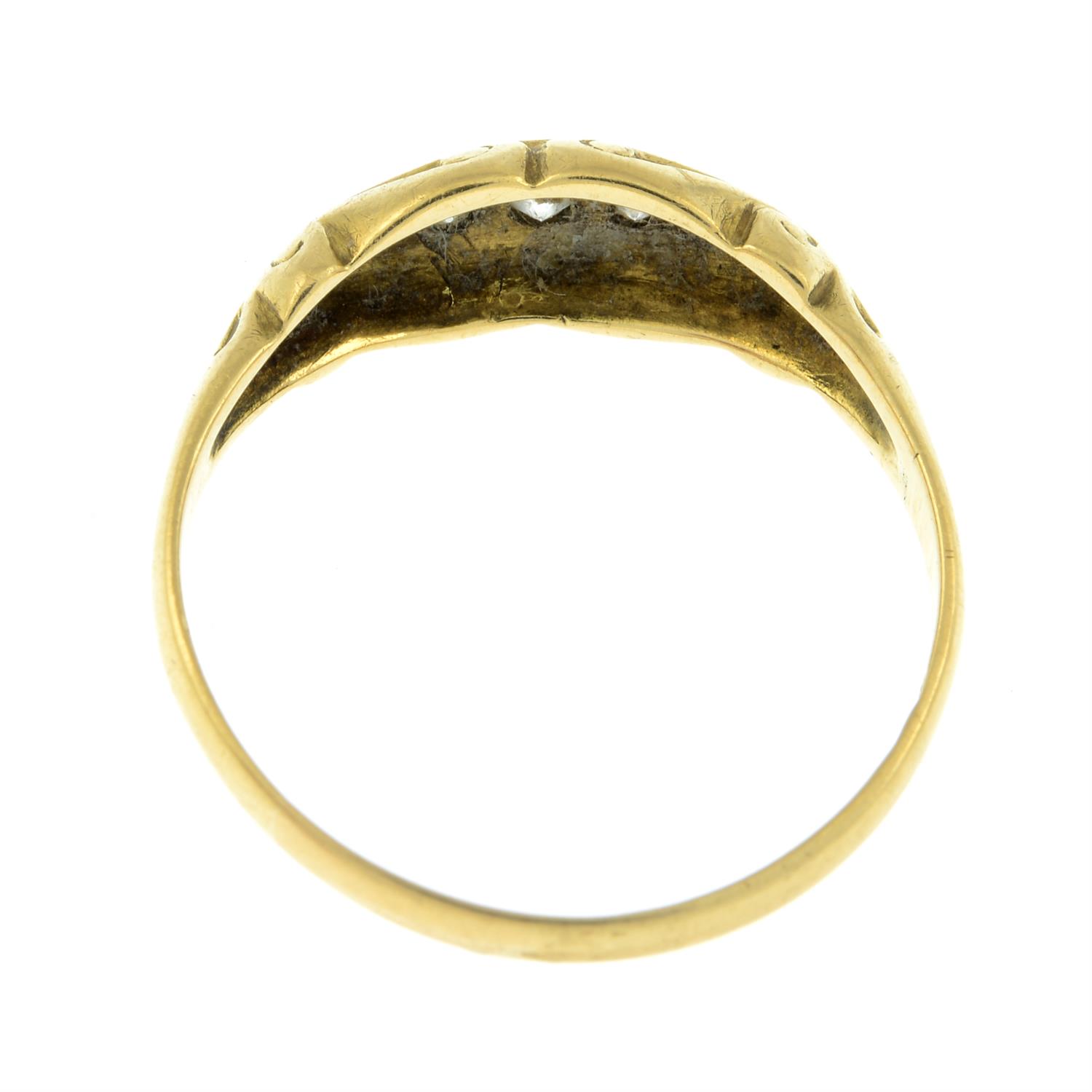 An early 20th century 18ct gold diamond five-stone ring. - Image 2 of 2