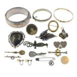 A selection of silver and costume jewellery.