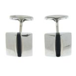 A pair of 18ct gold onyx cufflinks.