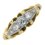 An early 20th century 18ct gold diamond ring.