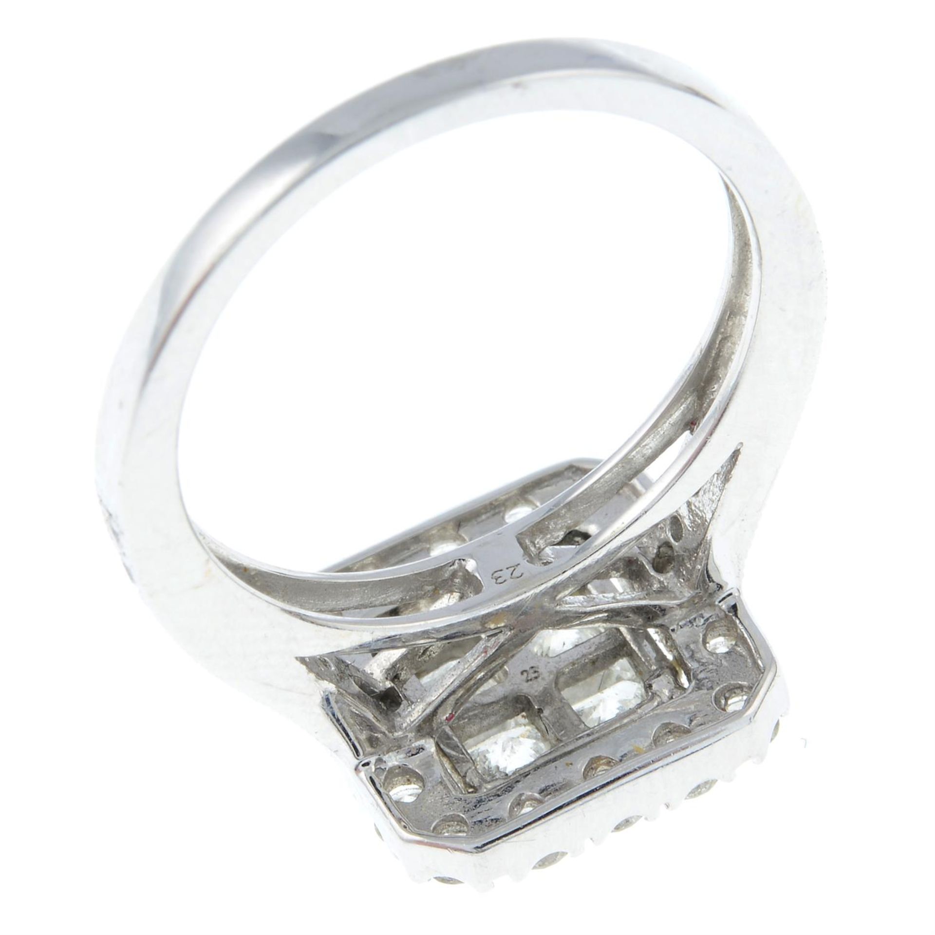 A vari-cut diamond square-shape cluster ring. - Image 2 of 2