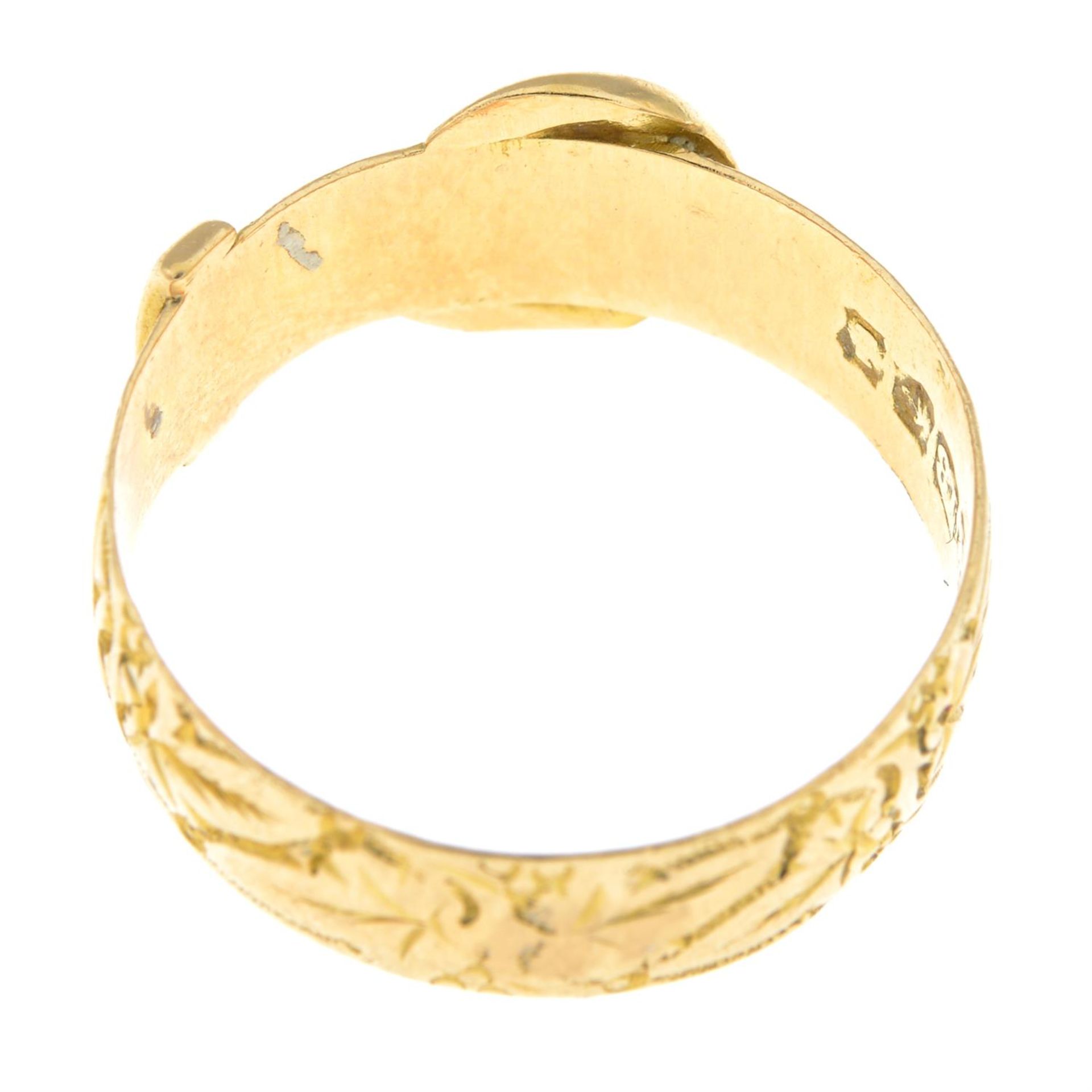 An early 20th century 18ct gold buckle ring. - Image 2 of 2