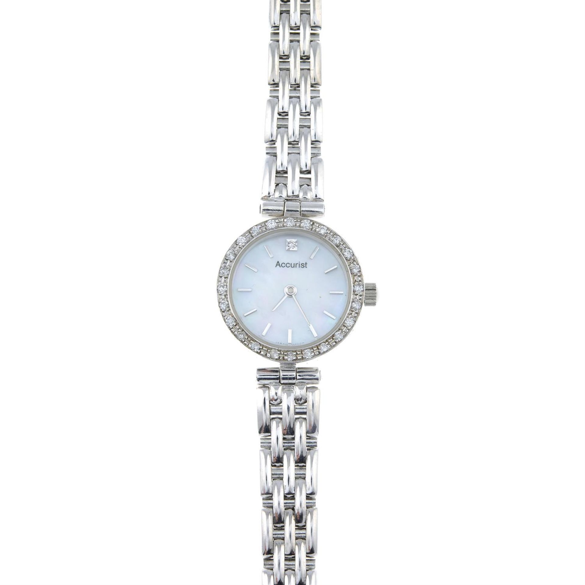 A lady's 9ct gold diamond watch, by Accurist.