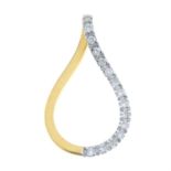 An 18ct gold diamond hoop pendant.