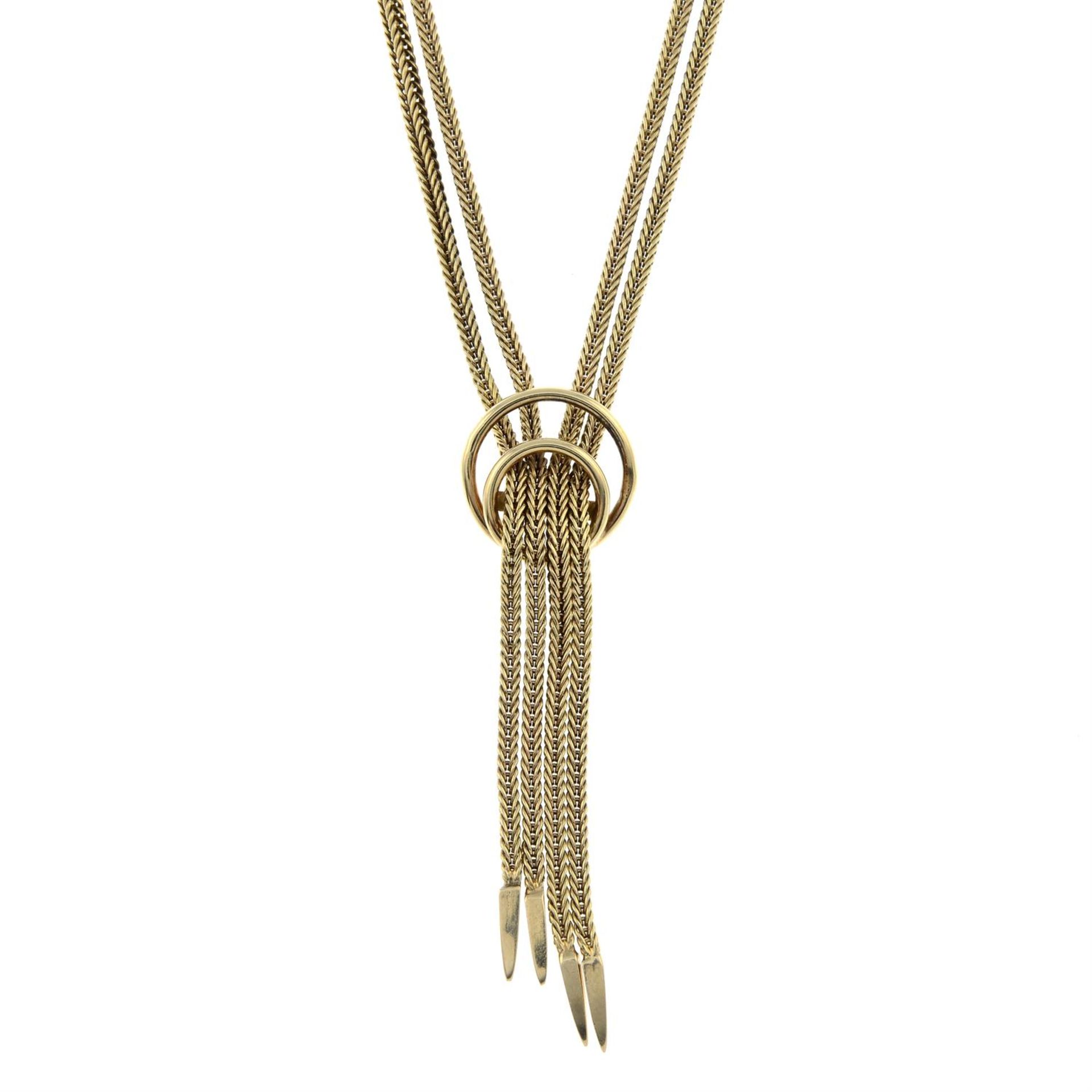 A 9ct gold herring-bone link necklace.