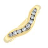 An 18ct gold brilliant-cut diamond chevron ring.