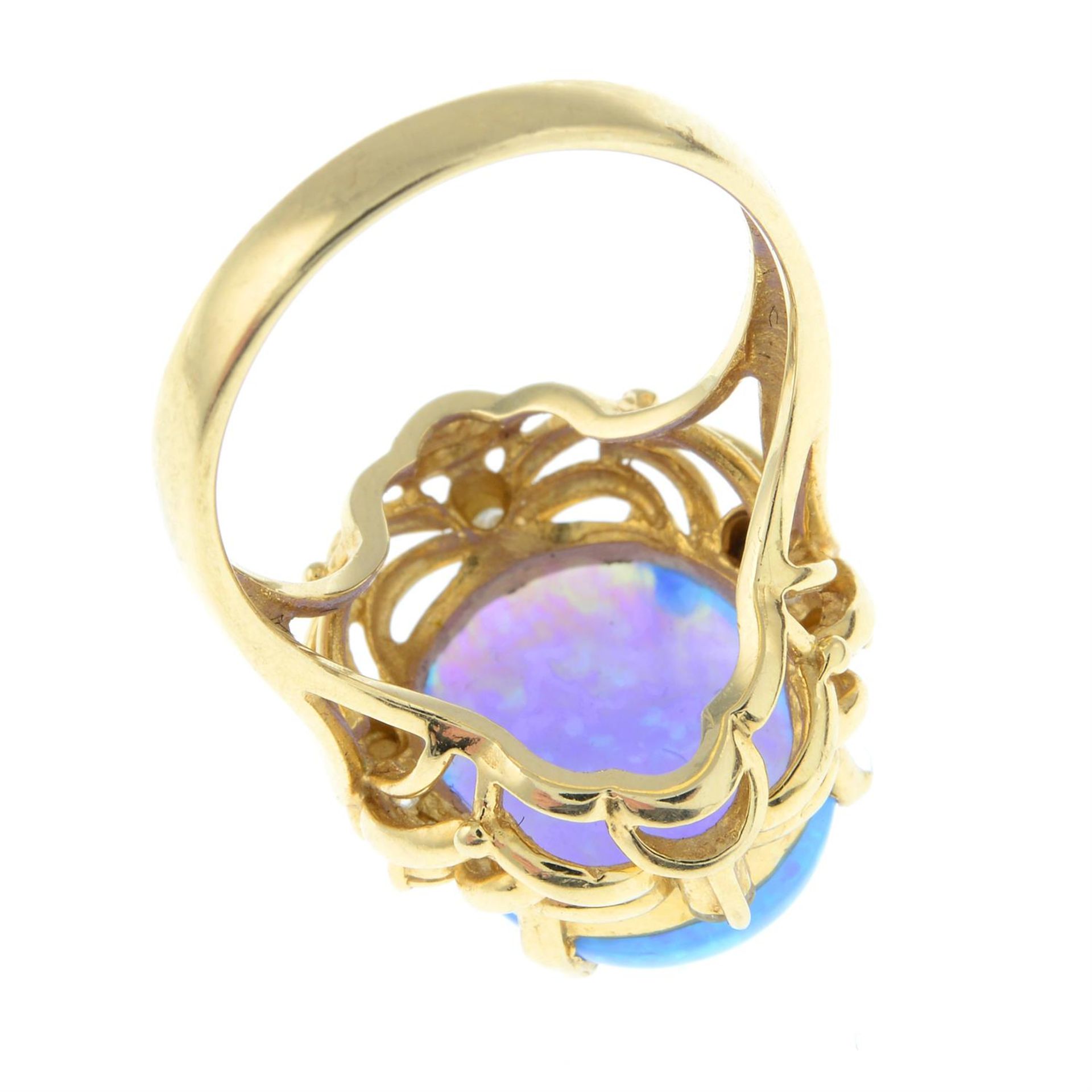 A synthetic opal and diamond openwork dress ring. - Image 2 of 2