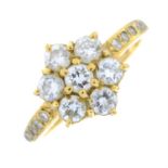 An 18ct gold brilliant-cut diamond floral dress ring.