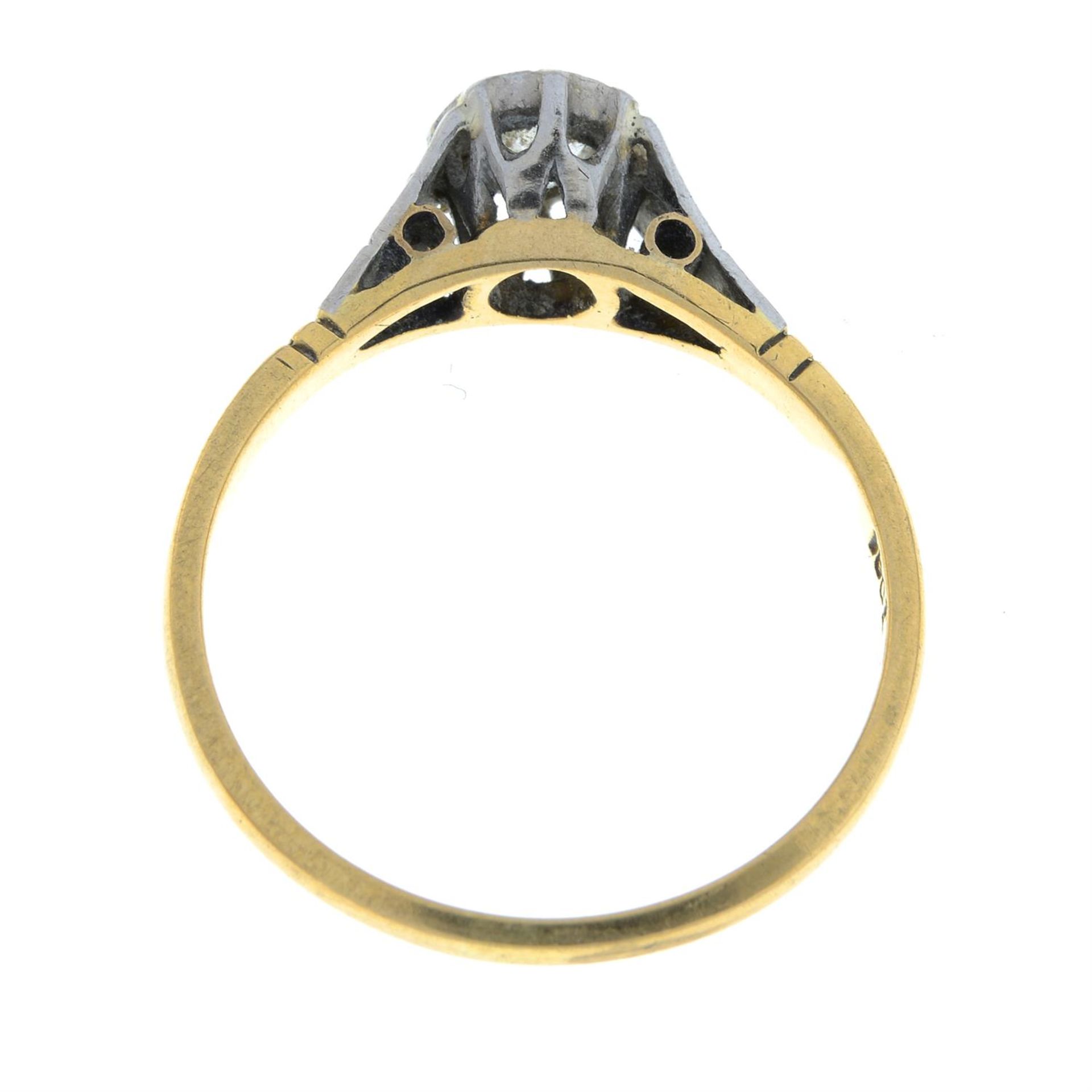 An old-cut diamond single-stone ring. - Image 2 of 2