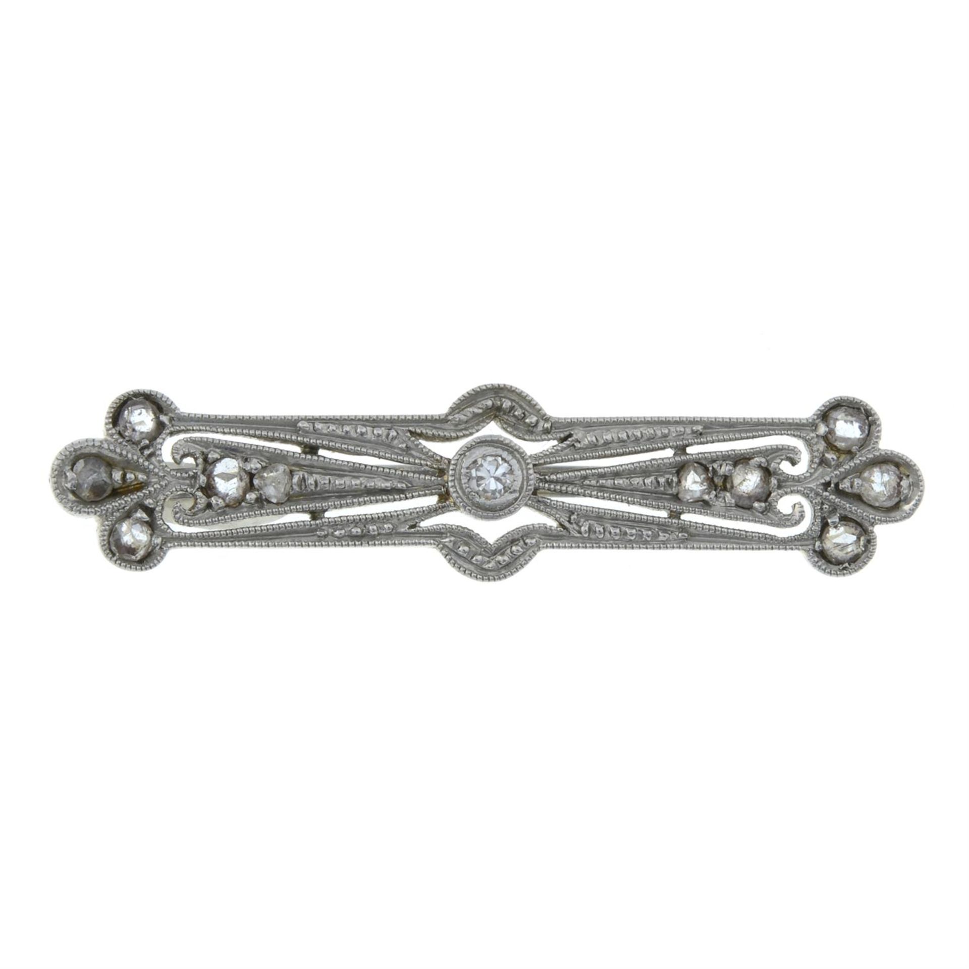 A mid 20th century platinum diamond brooch.