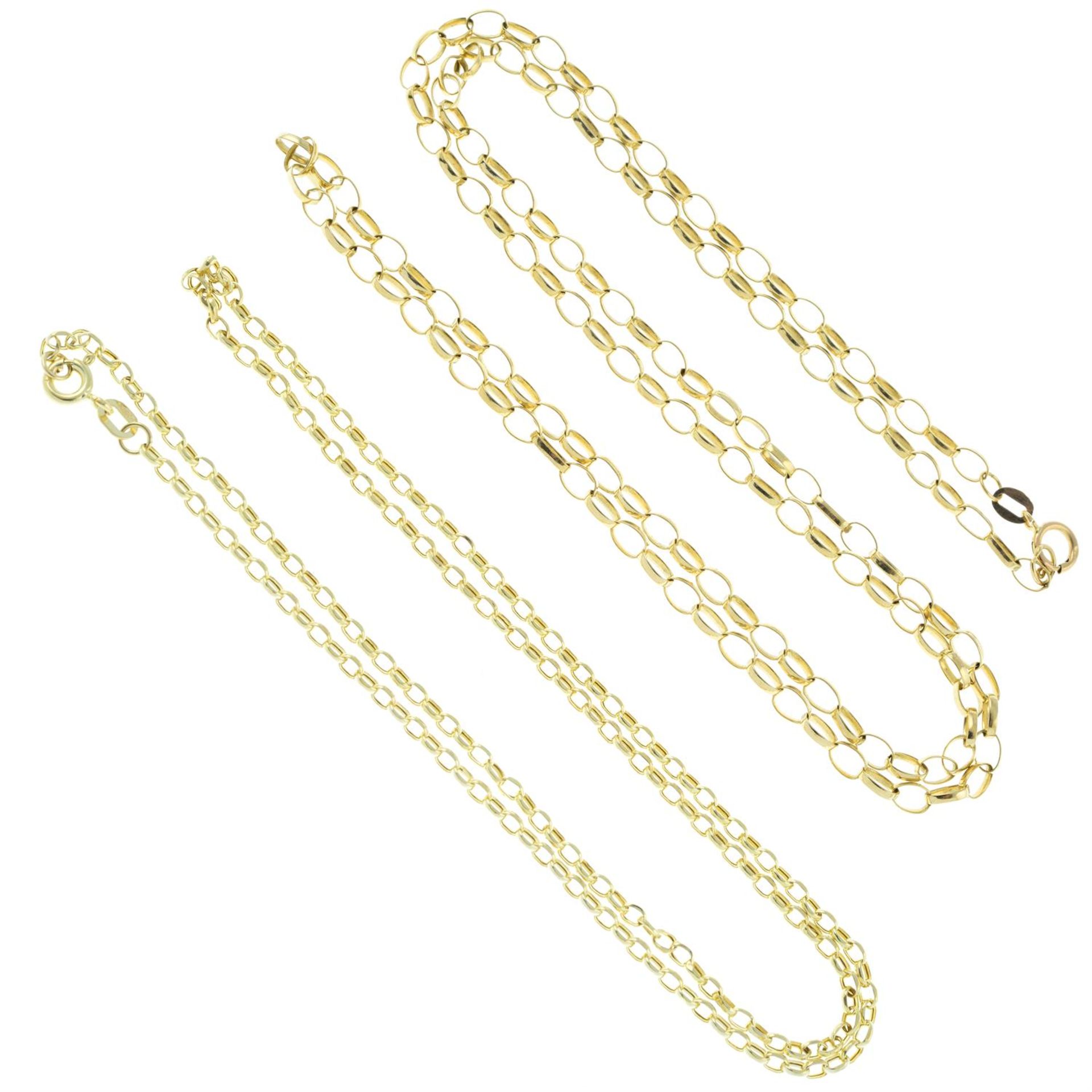 Two 9ct gold trace-link chains.