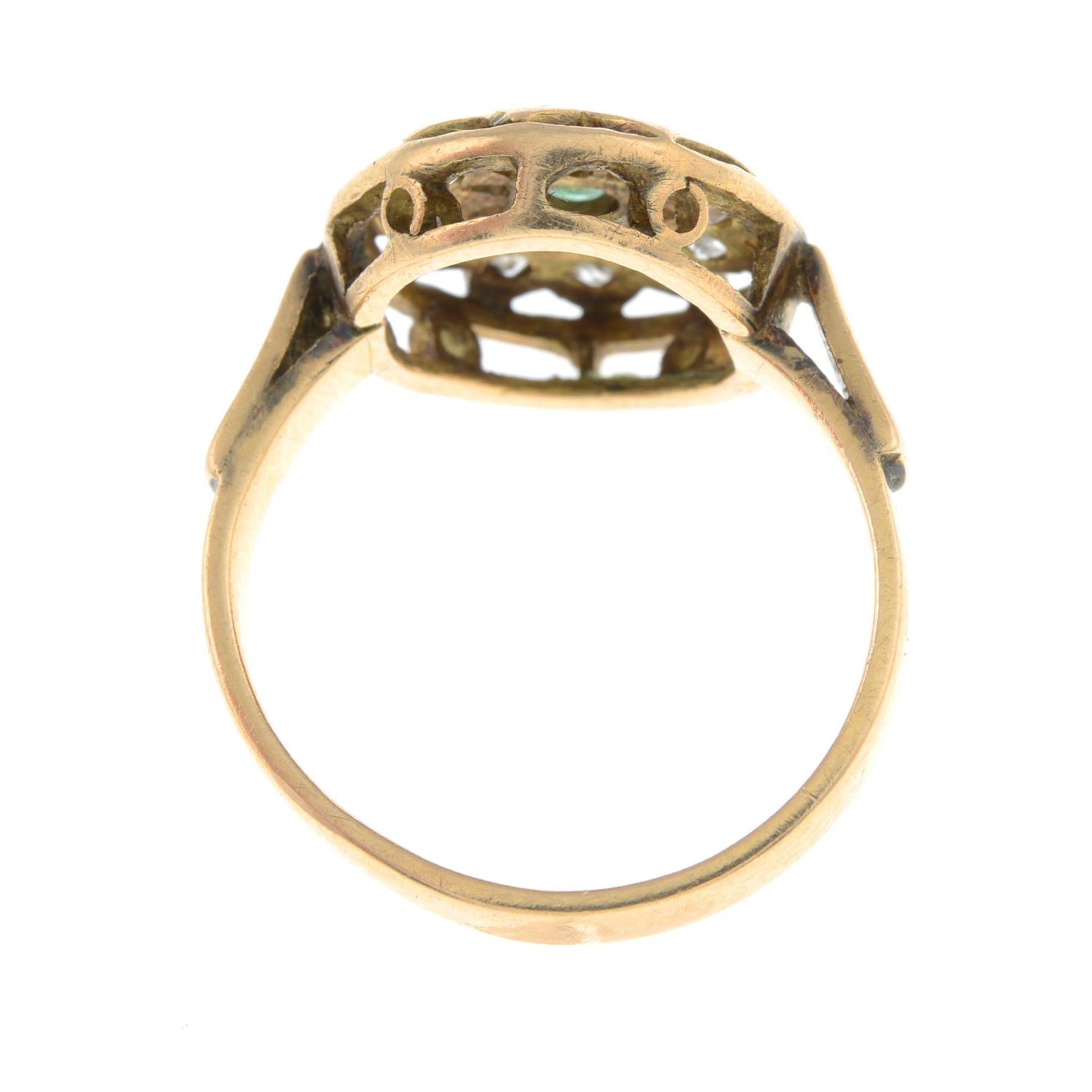 An emerald and old-cut diamond cluster ring. - Image 2 of 2