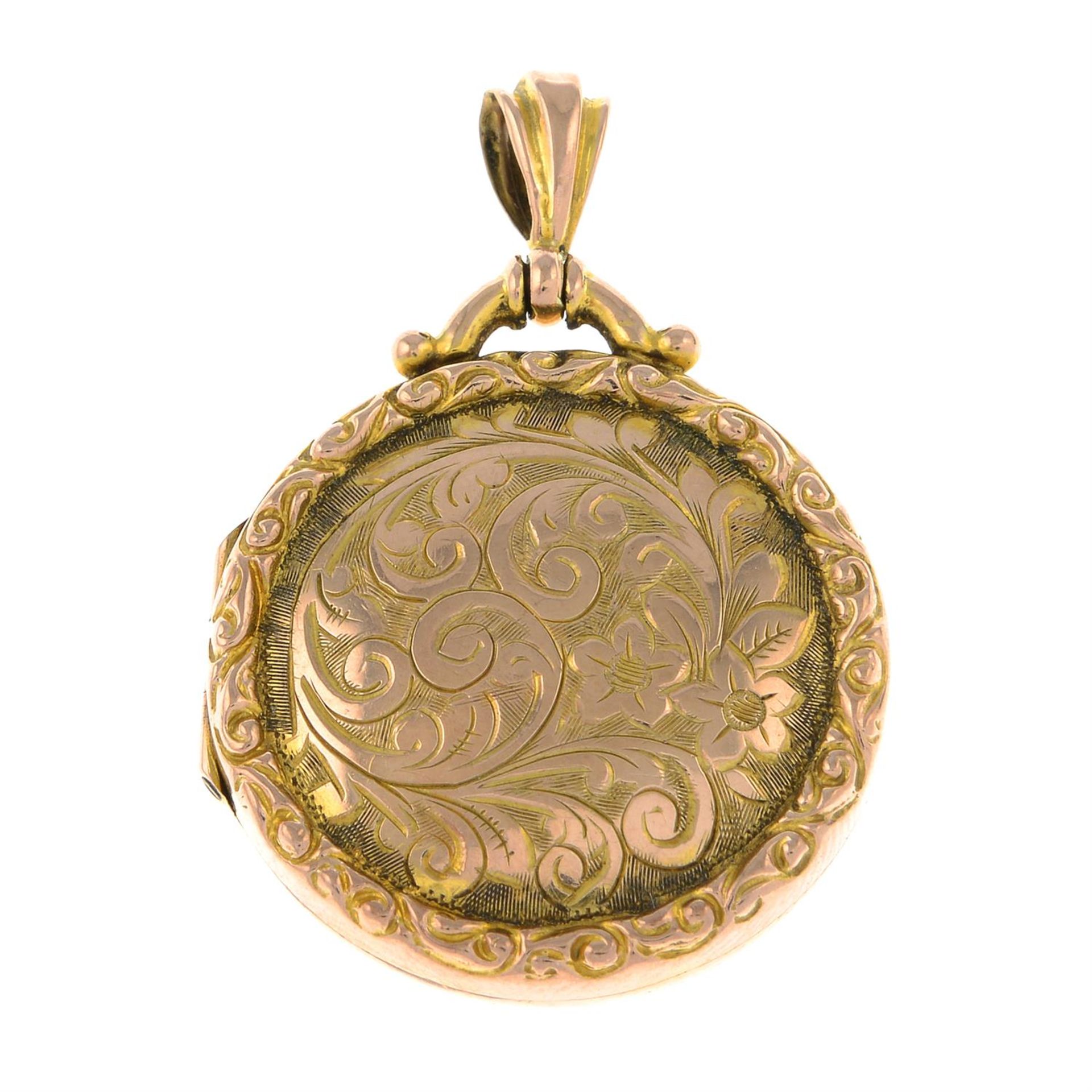 An early 20th century 9ct gold foliate locket pendant.