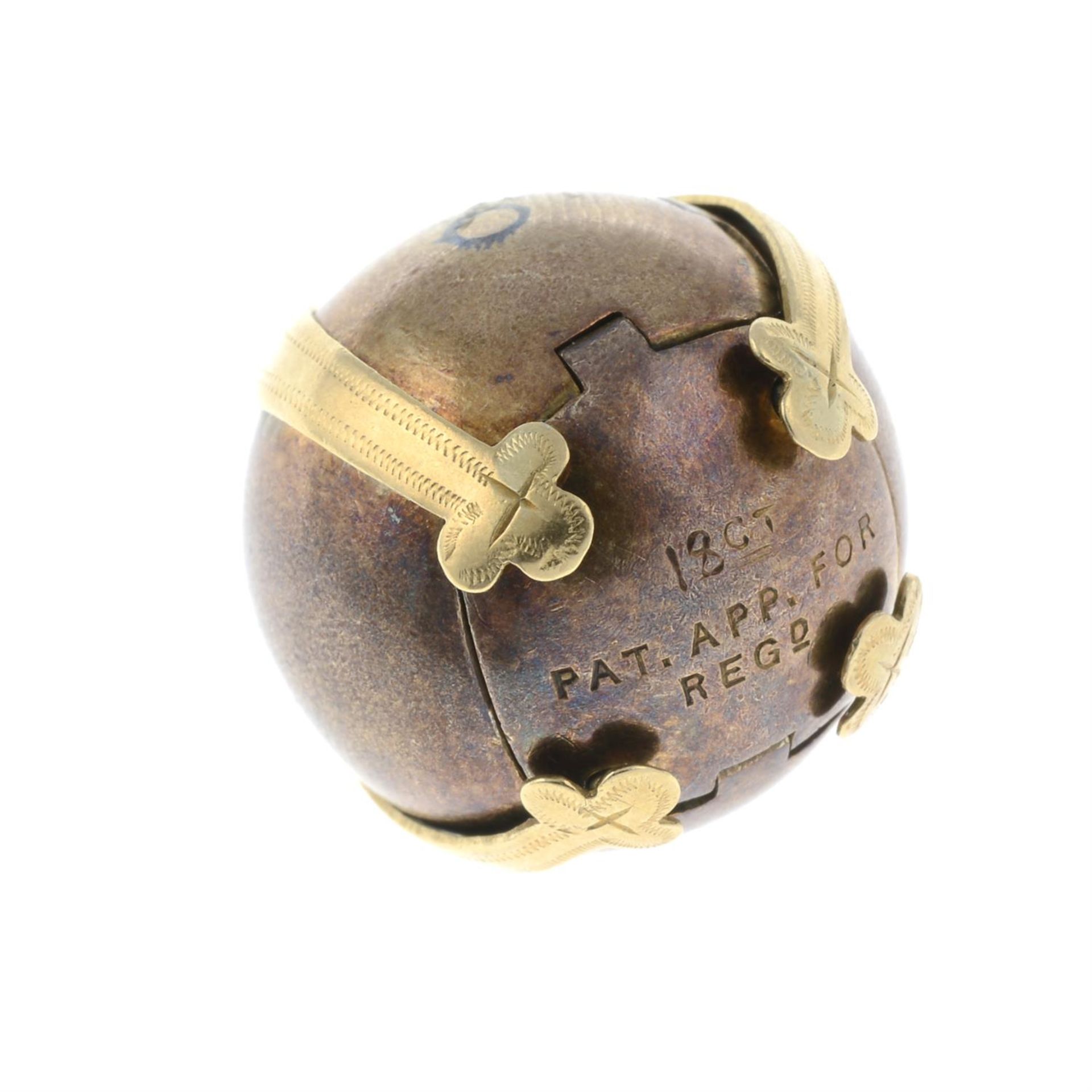 A mid 20th century 18ct gold and silver Masonic ball pendant. - Image 2 of 3