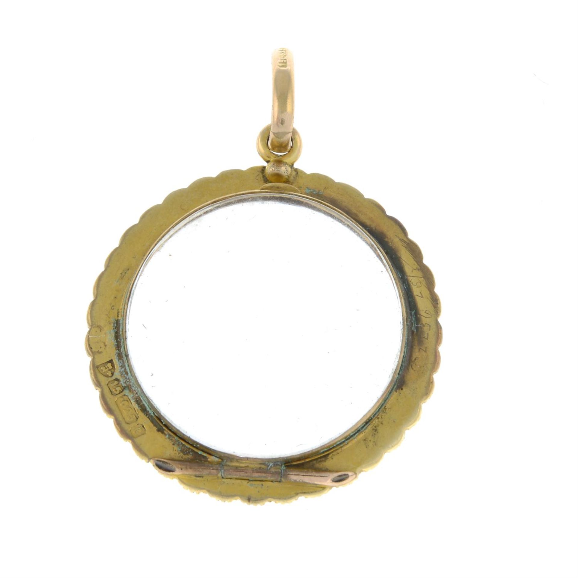 An Edwardian 15ct gold split pearl locket pendant. - Image 2 of 2