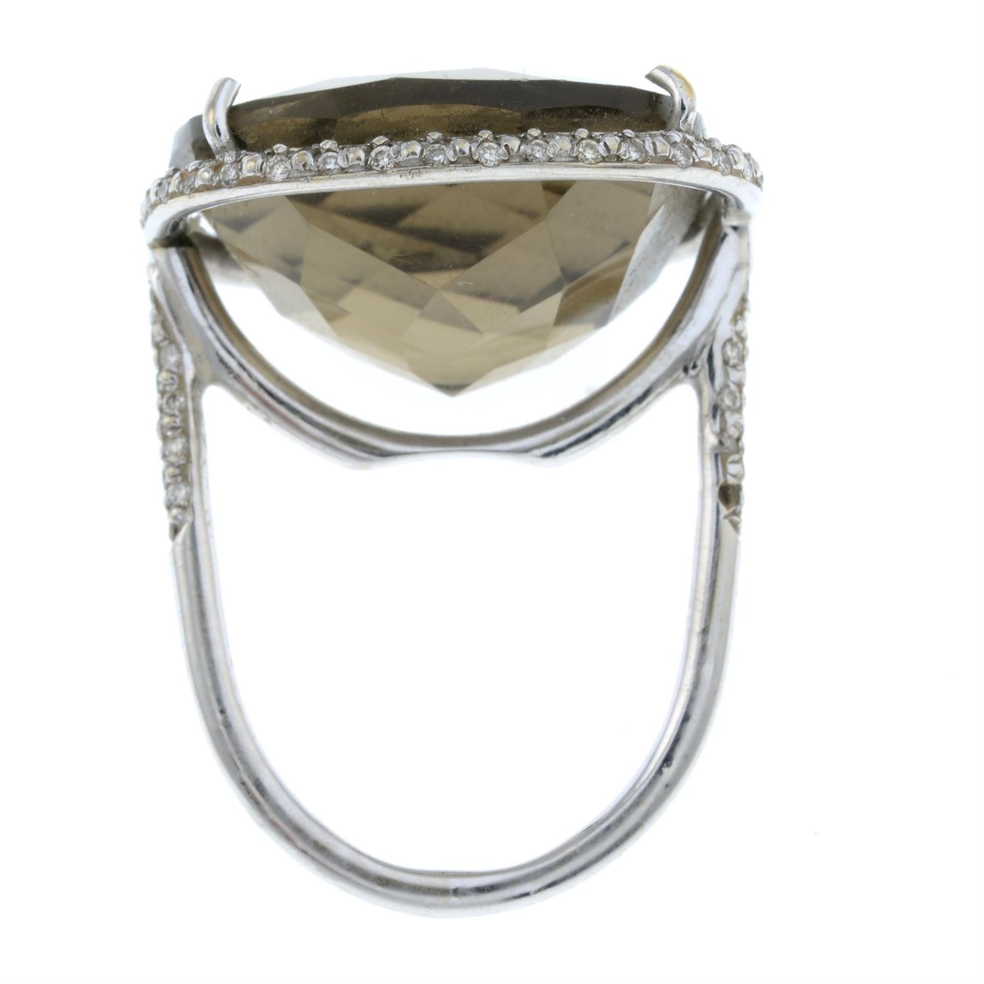 A smoky quartz and brilliant-cut diamond dress ring. - Image 2 of 2