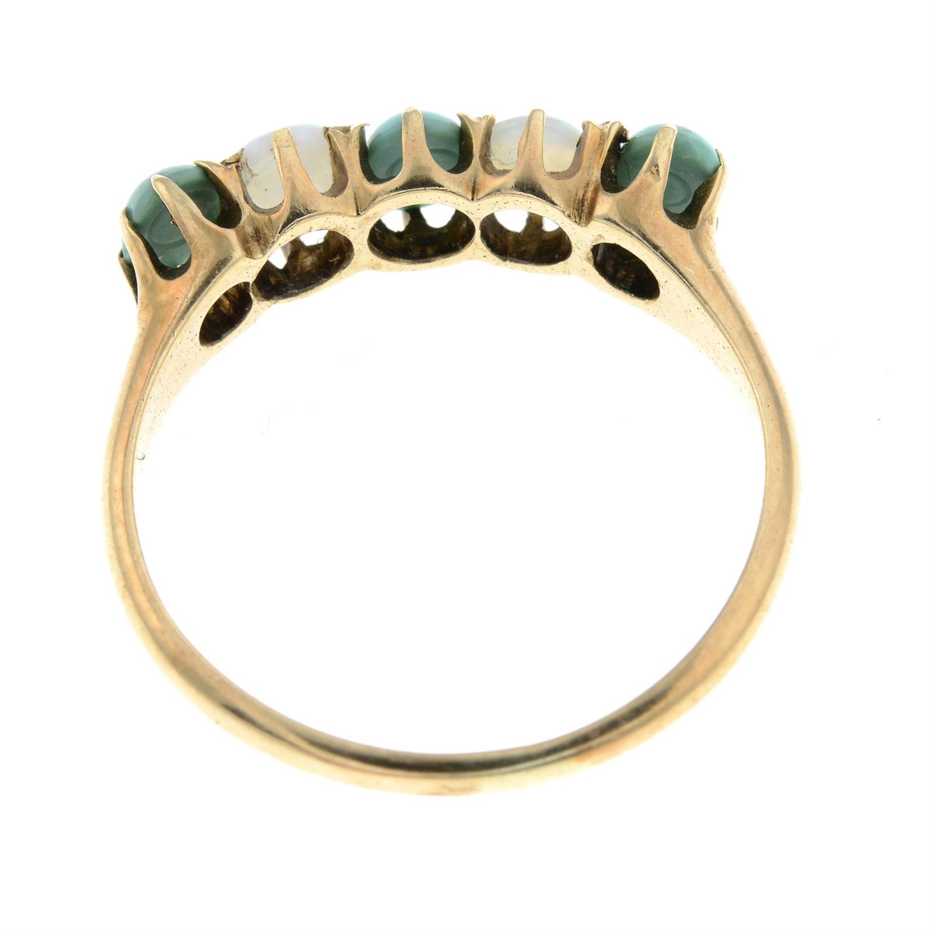 A turquoise and opal five-stone ring. - Image 2 of 2