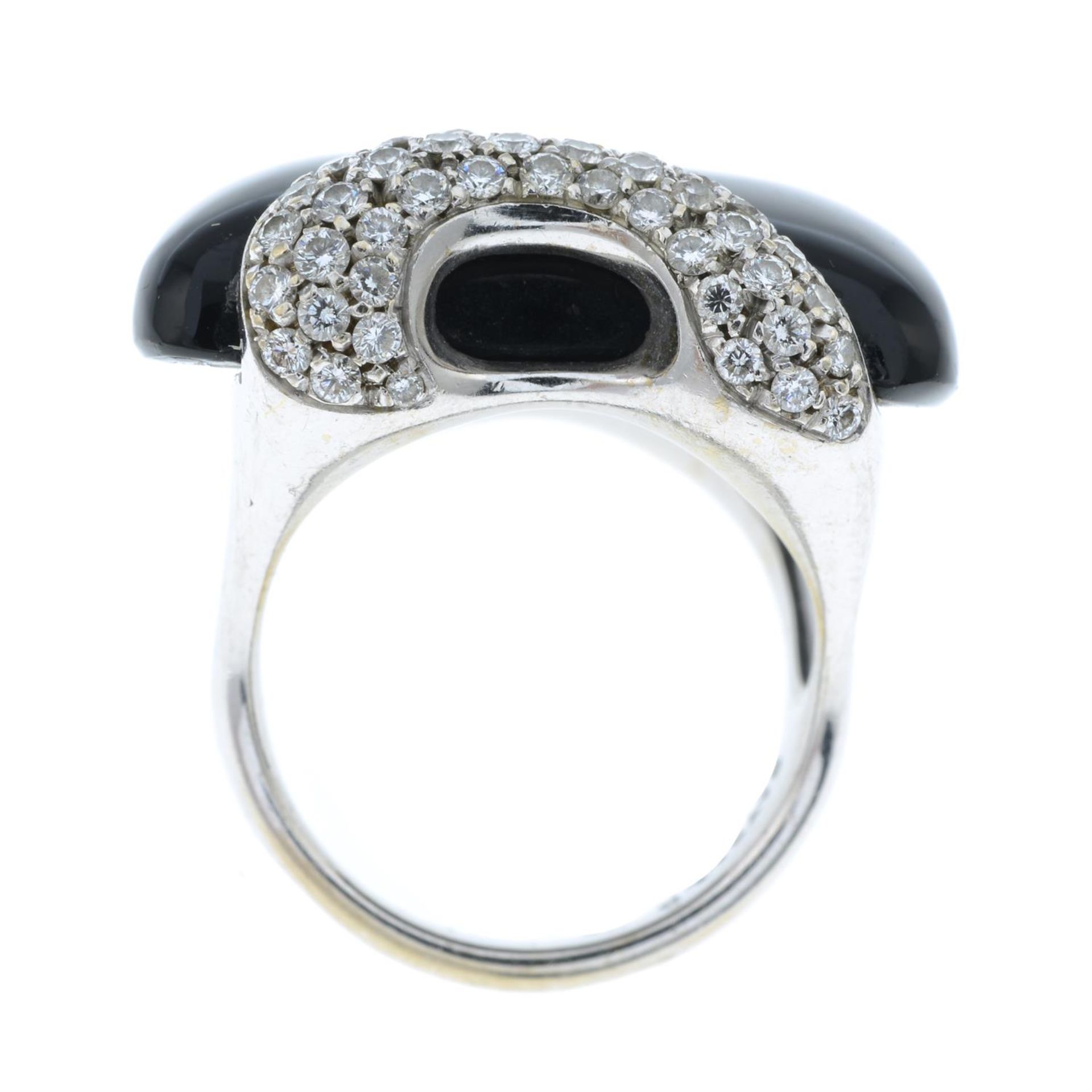An onyx and brilliant-cut diamond dress ring, by Gavello. - Image 2 of 2