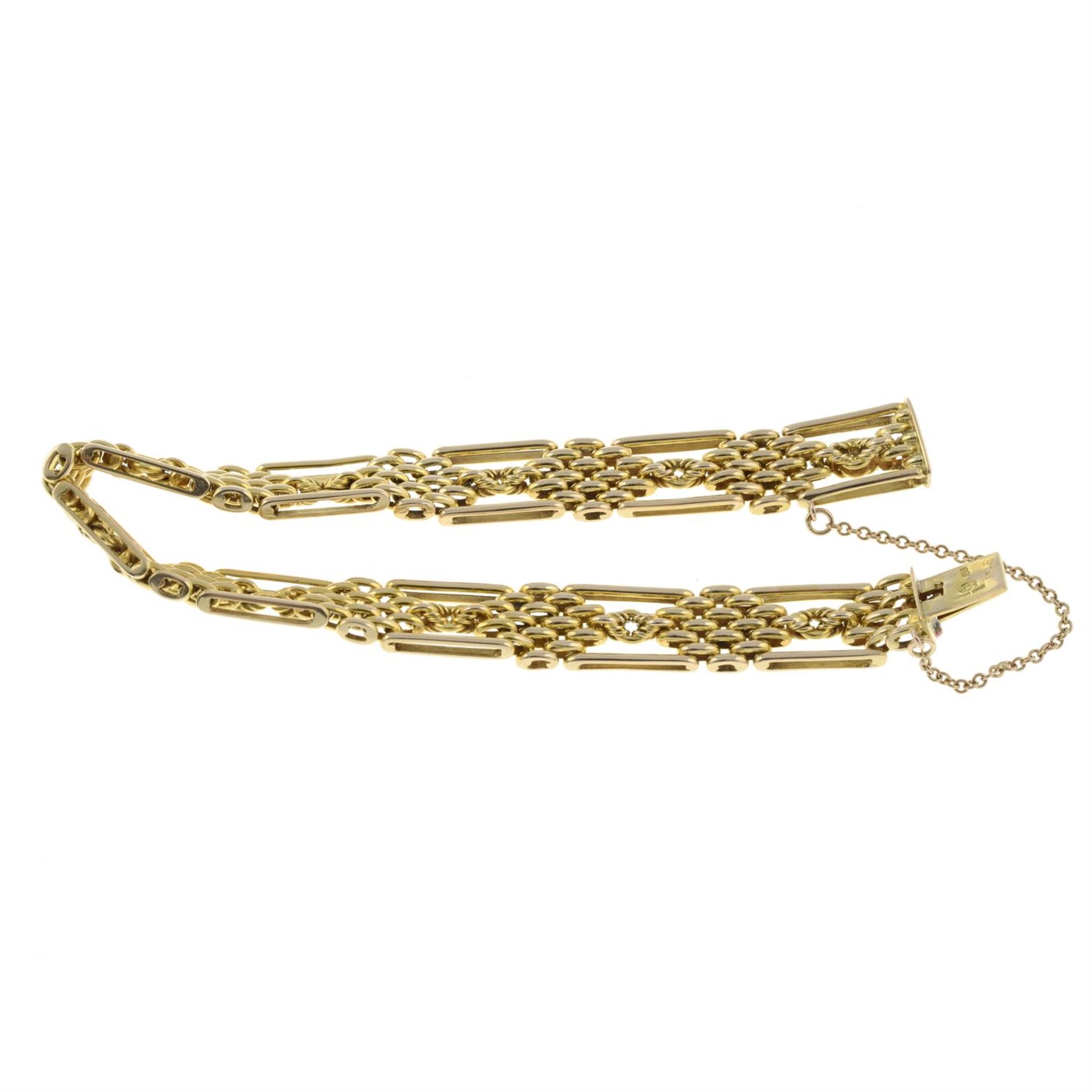 A gate-link bracelet, with safety chain. - Image 2 of 2