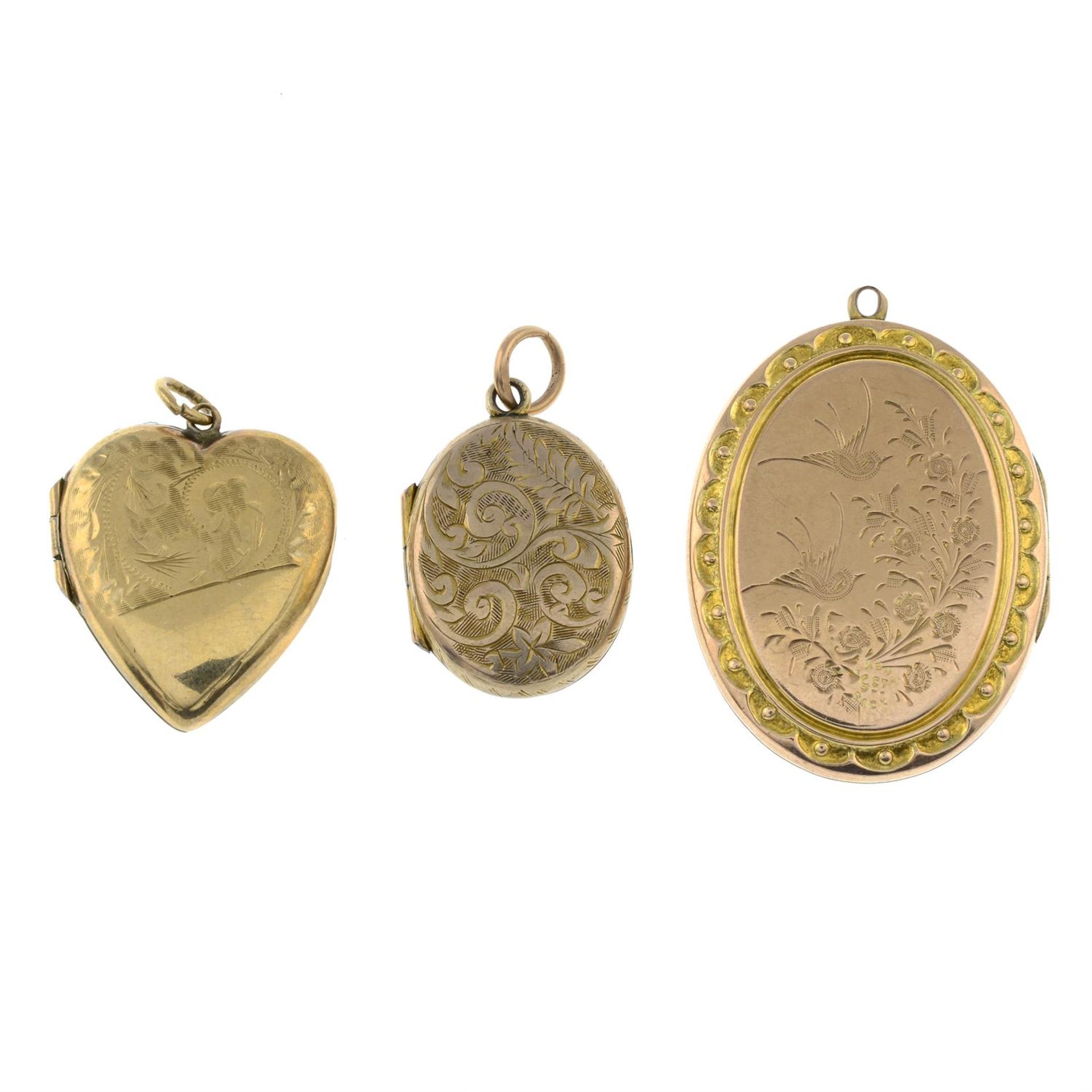 Three assorted lockets.