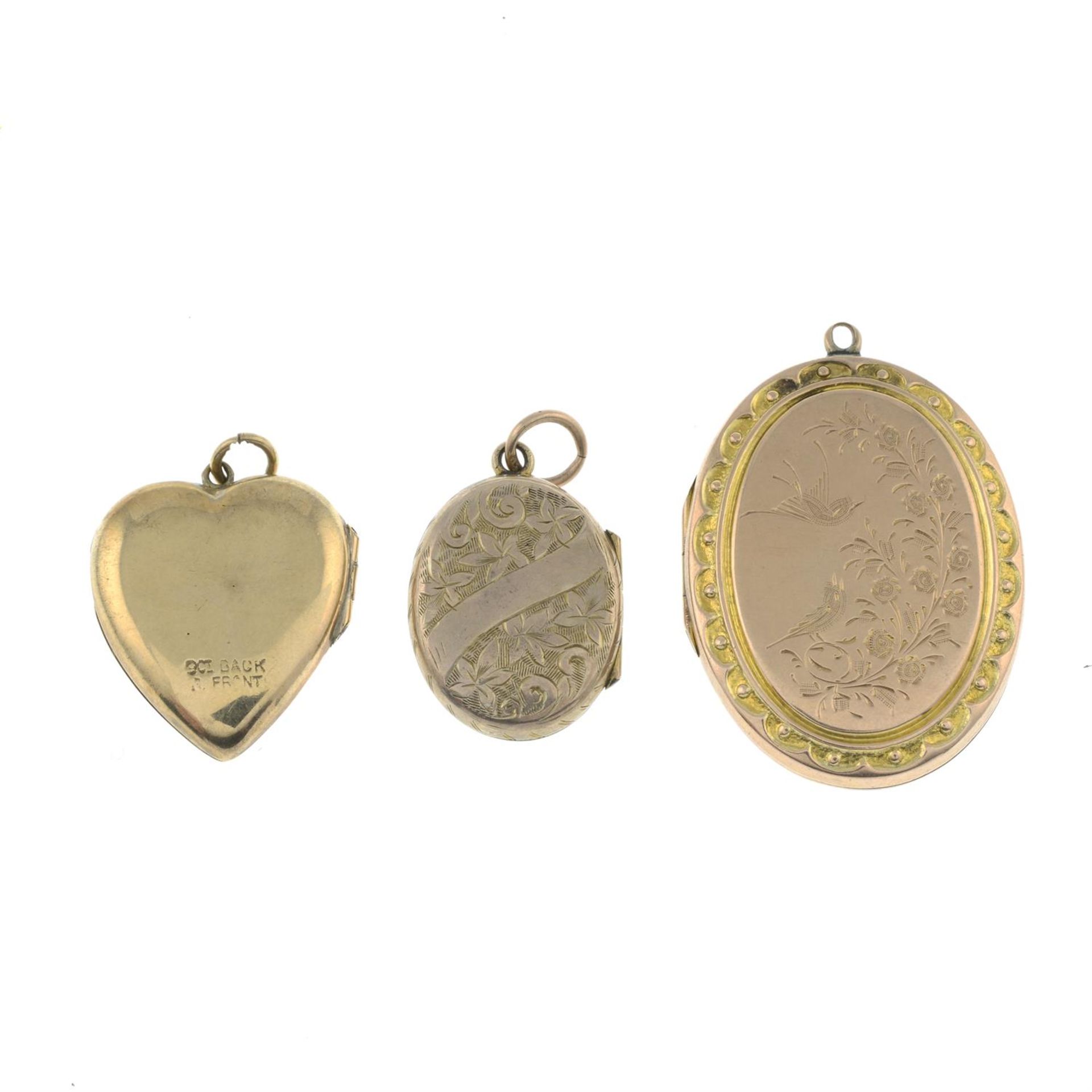 Three assorted lockets. - Bild 2 aus 2