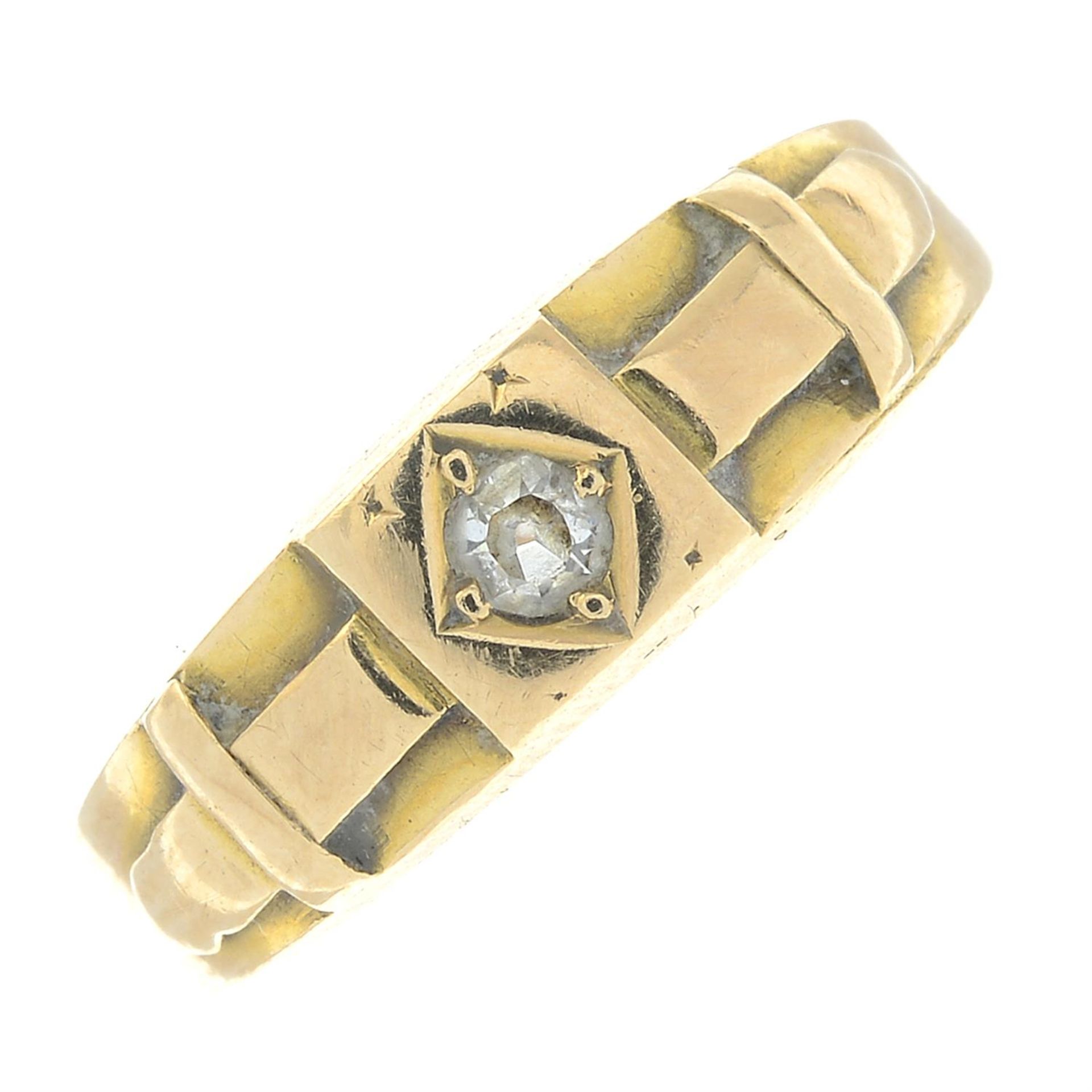 An early 20th century 15ct gold old-cut diamond ring.