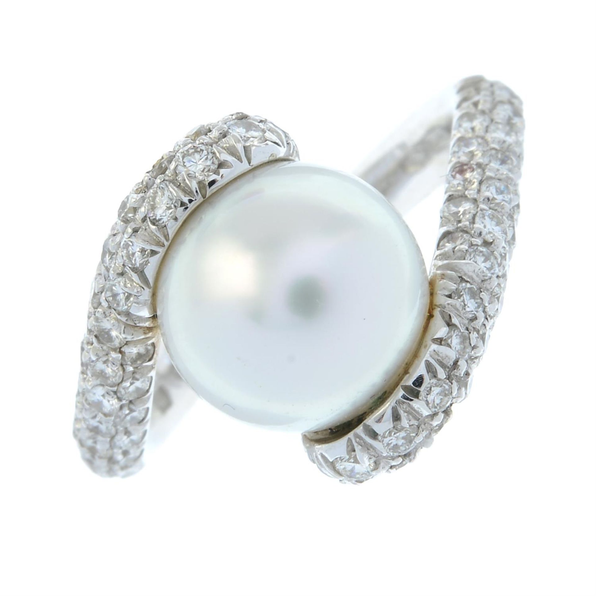 A cultured pearl and pavé-set diamond dress ring, by Mikimoto. - Image 2 of 5