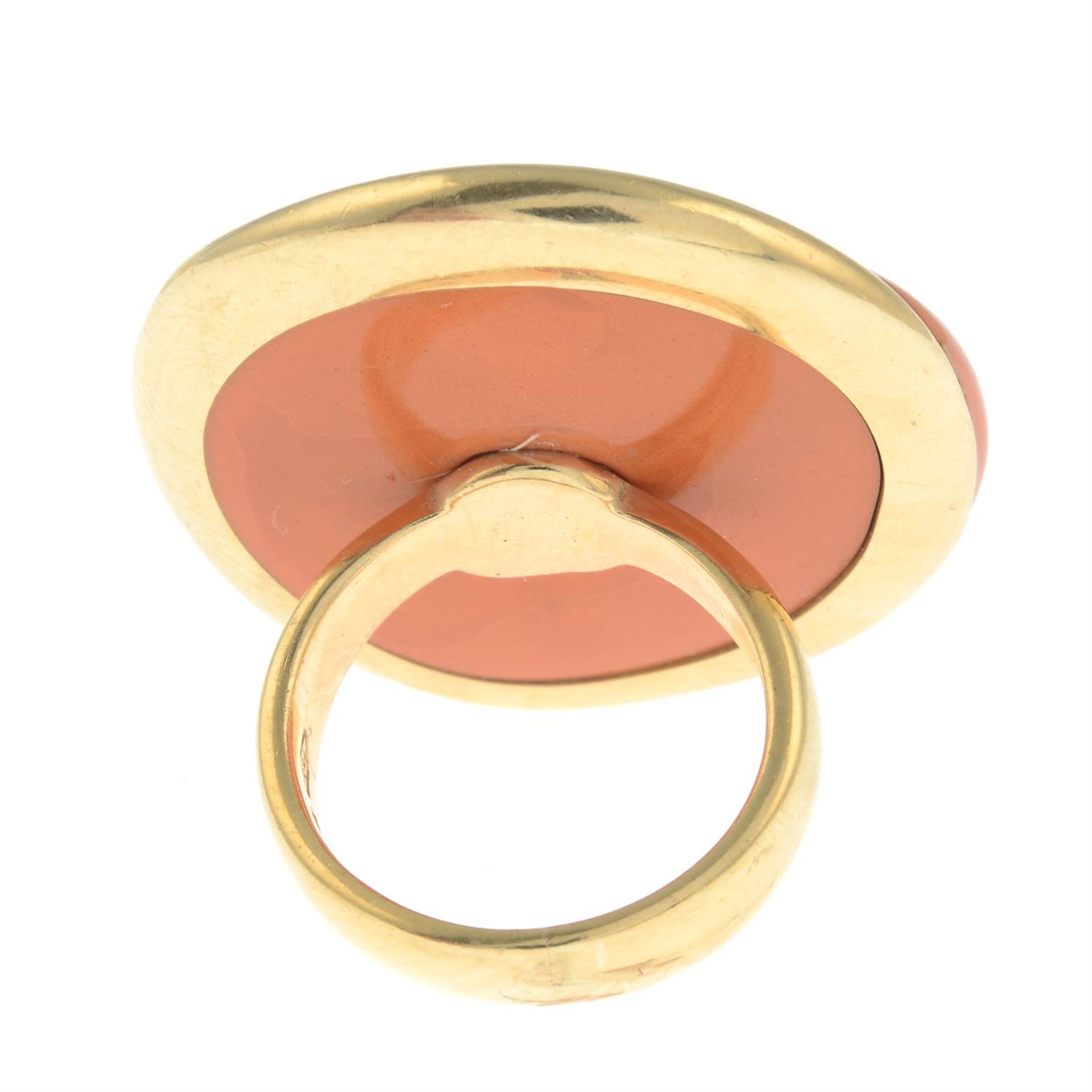 An orange enamel and brilliant-cut diamond ring, by Gavello. - Bild 4 aus 6