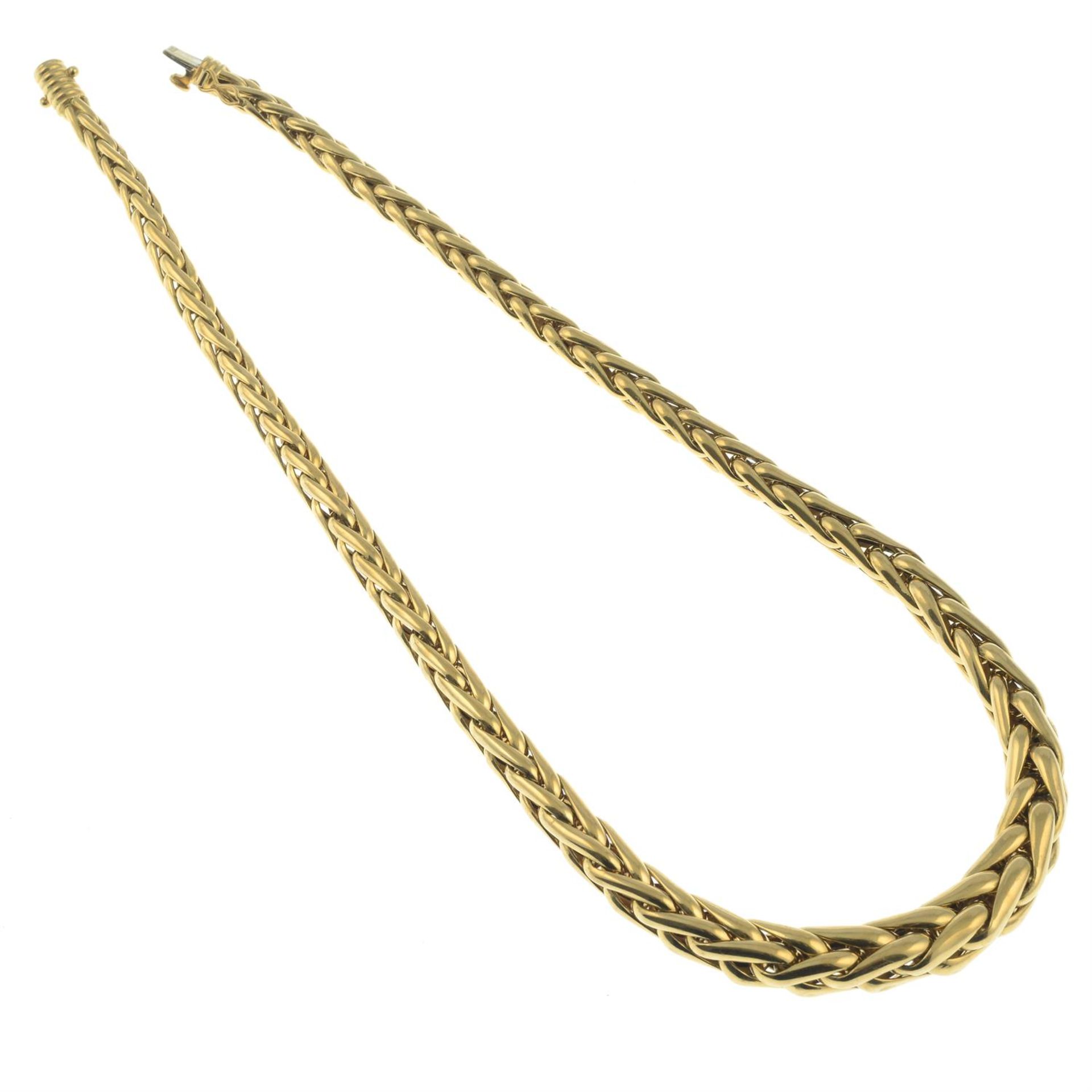 An 18ct gold graduated fancy-link necklace. - Image 4 of 4