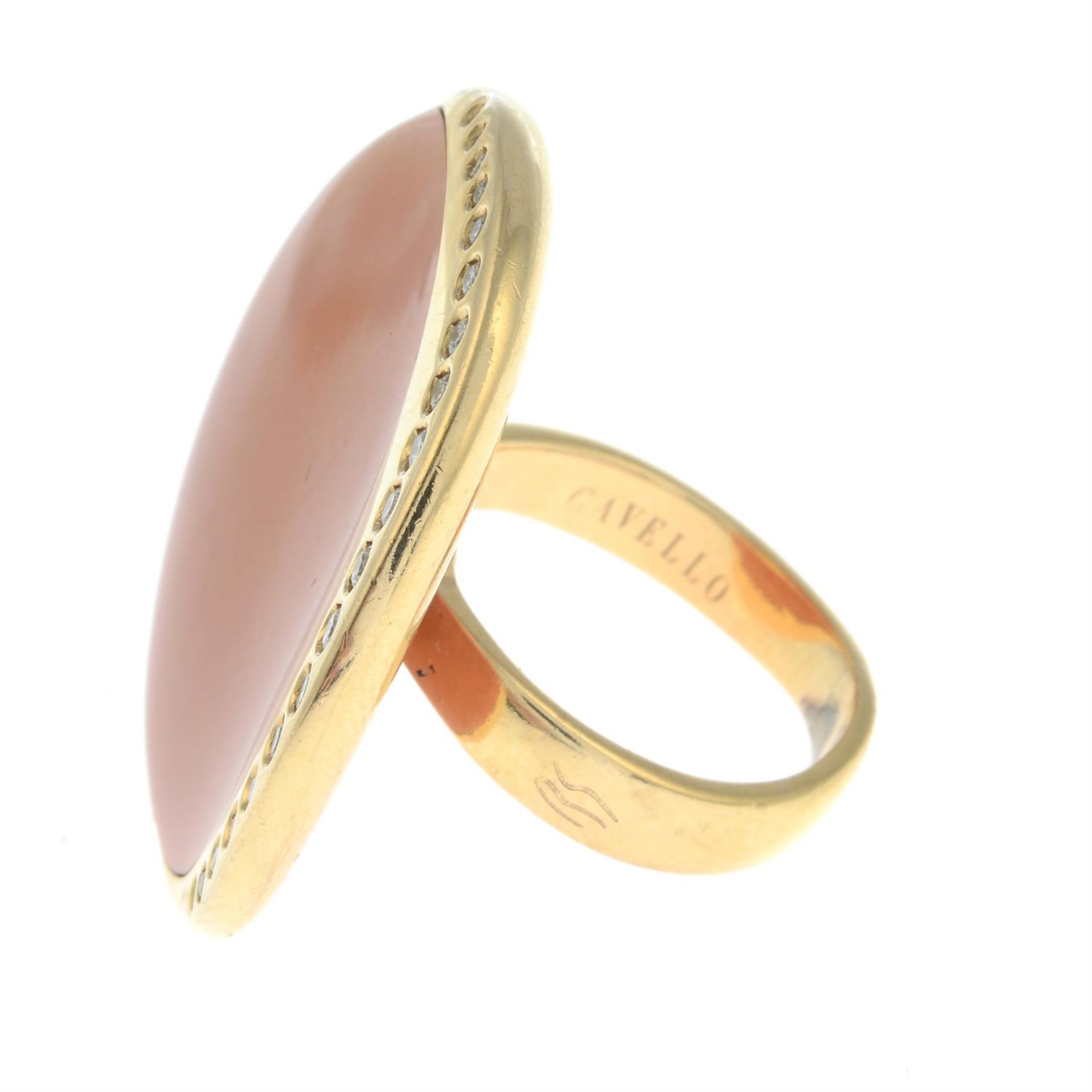 An orange enamel and brilliant-cut diamond ring, by Gavello. - Bild 3 aus 6