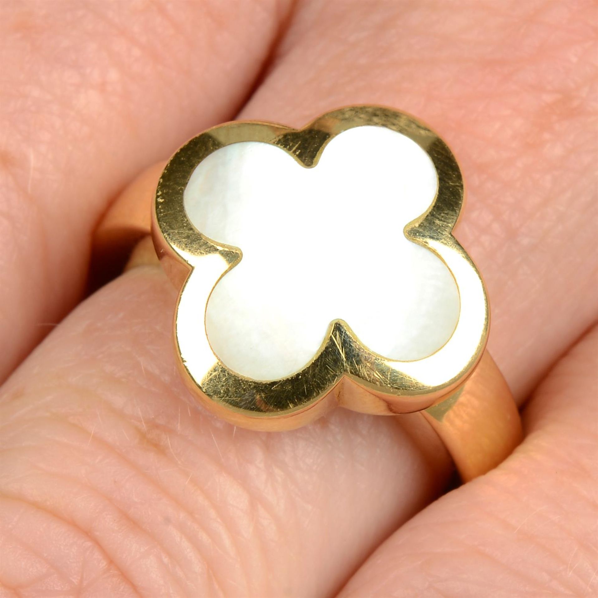 A mother-of-pearl 'Pure Alhambra' ring, by Van Cleef & Arpels.
