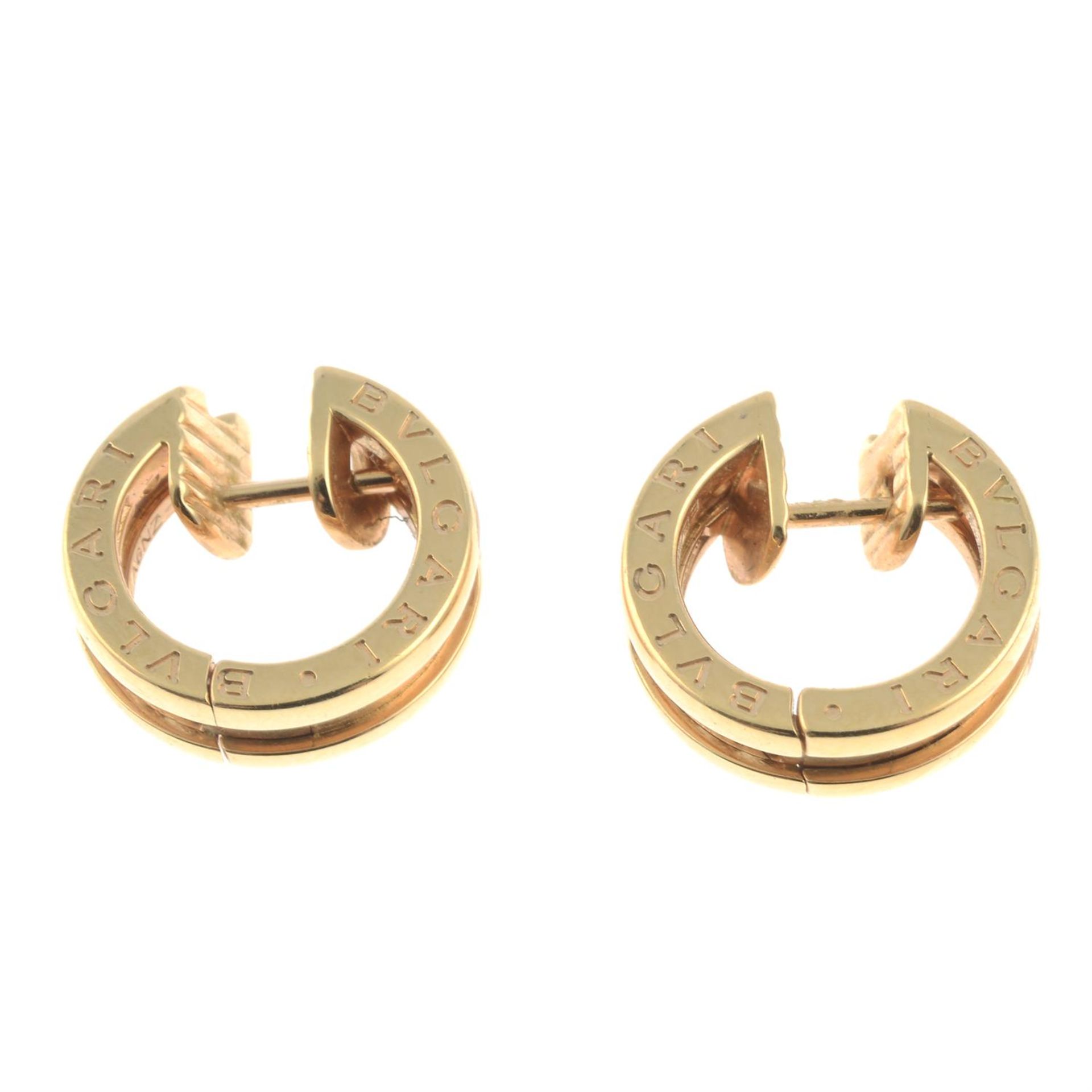 A pair of brilliant-cut diamond 'B.Zero1' earrings, by Bulgari. - Image 3 of 3