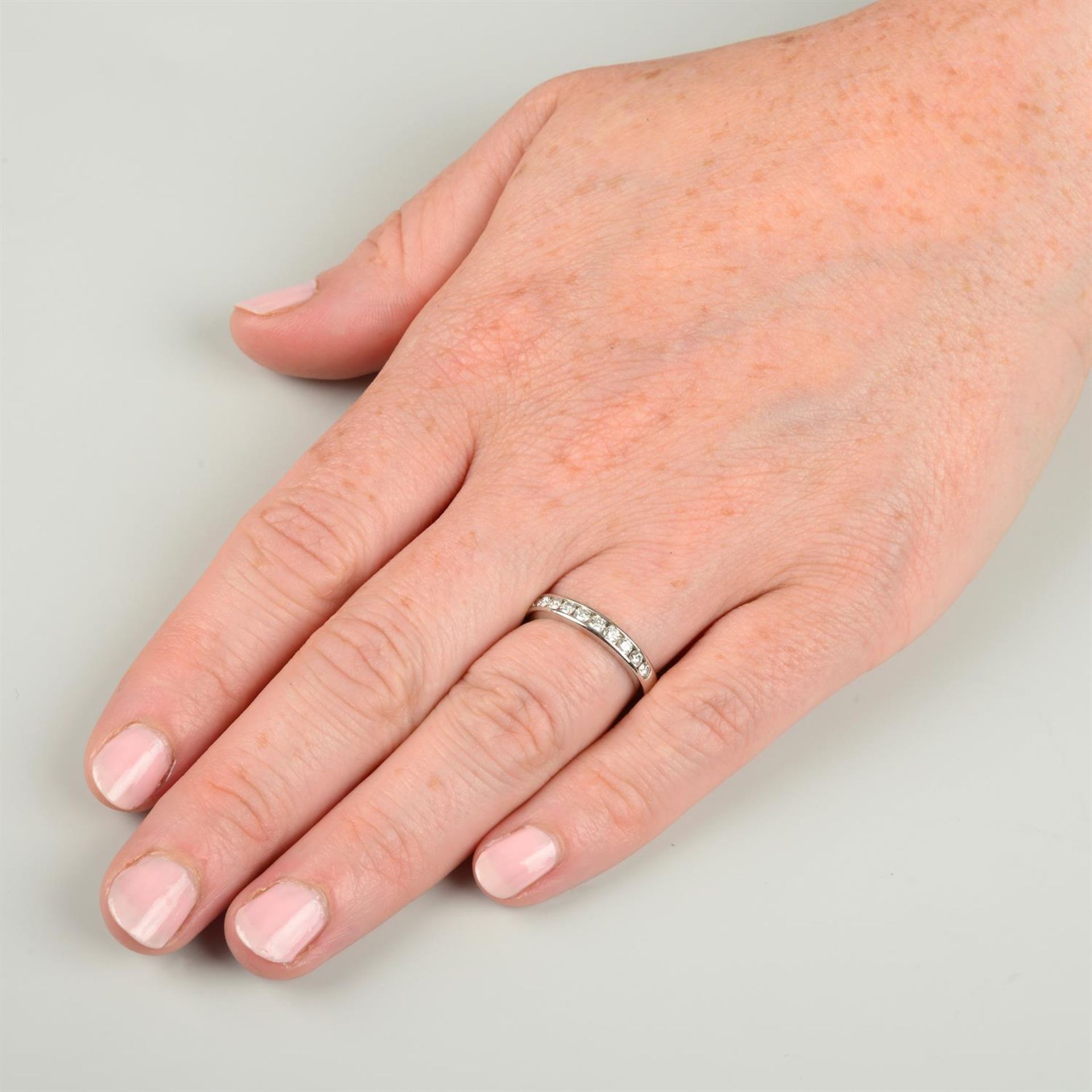 A platinum brilliant-cut diamond half eternity ring, by Tiffany & Co. - Image 5 of 5
