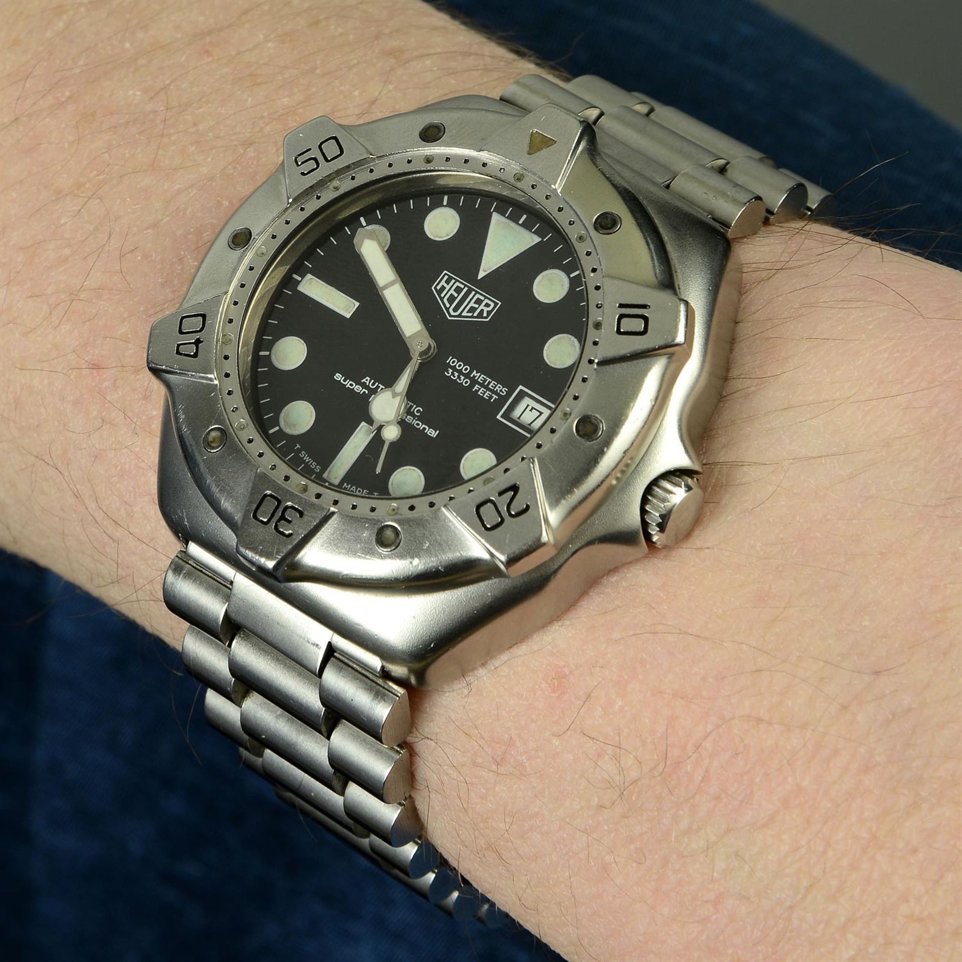 HEUER - a stainless steel Super Professional bracelet watch, 41mm - Bild 6 aus 6