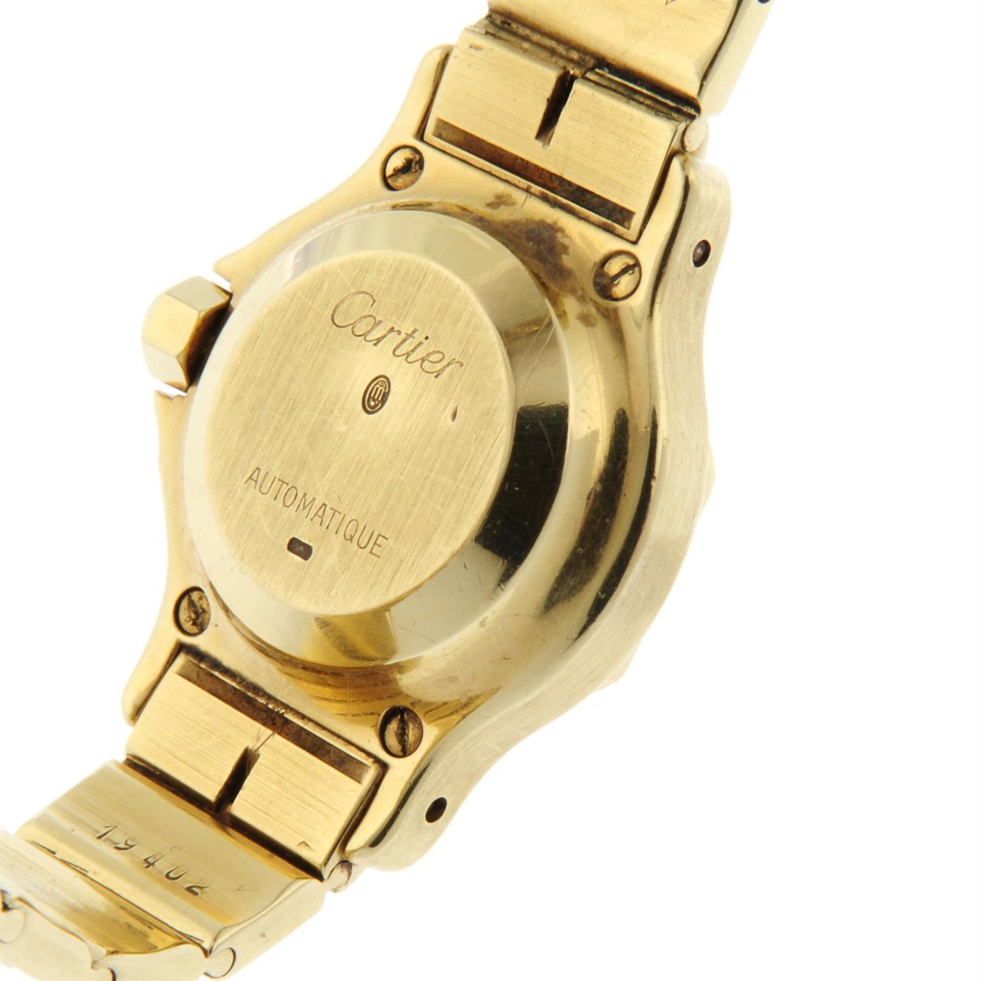 CARTIER - an 18ct yellow gold Santos Octagon bracelet watch, 24mm. - Bild 4 aus 7