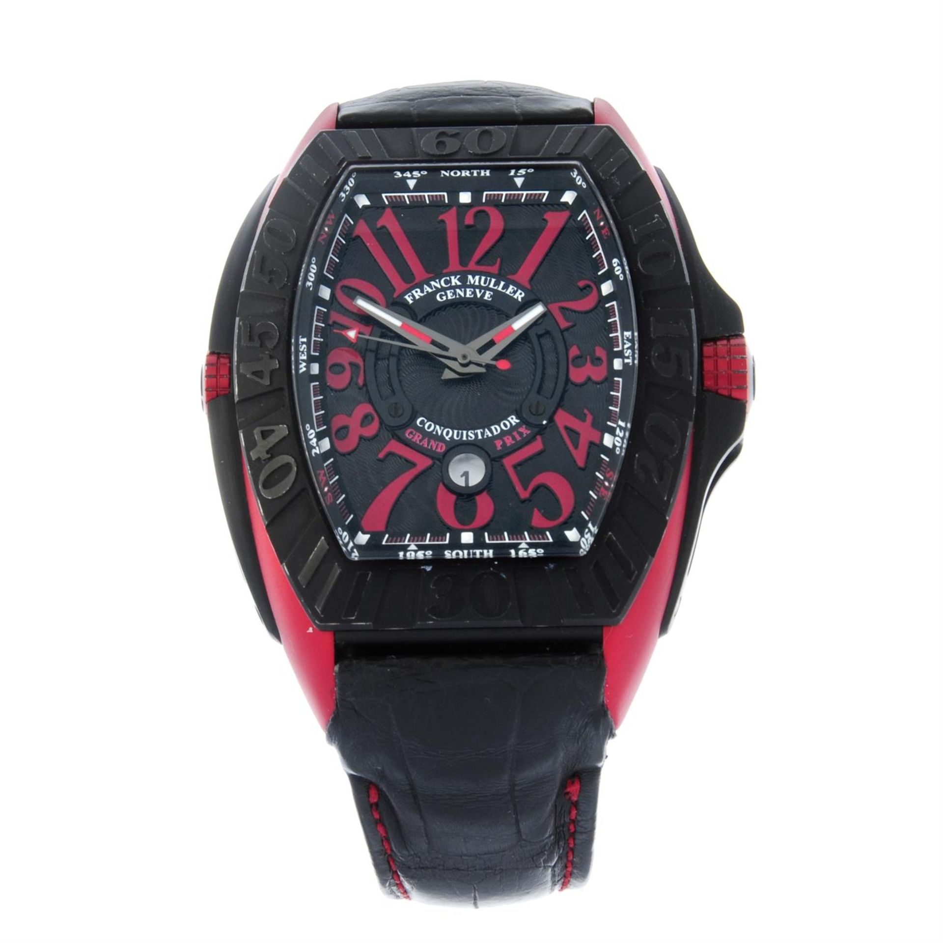 FRANCK MULLER - Bi-colour titanium Conquistador Grand Prix wrist watch, 50x50mm.