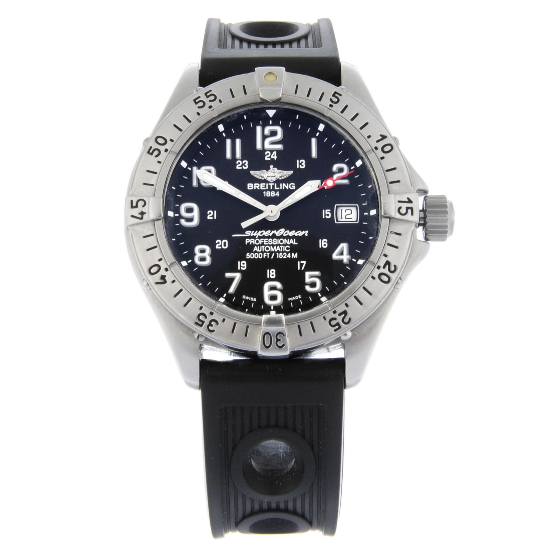 BREITLING - a stainless steel SuperOcean wrist watch, 41mm.
