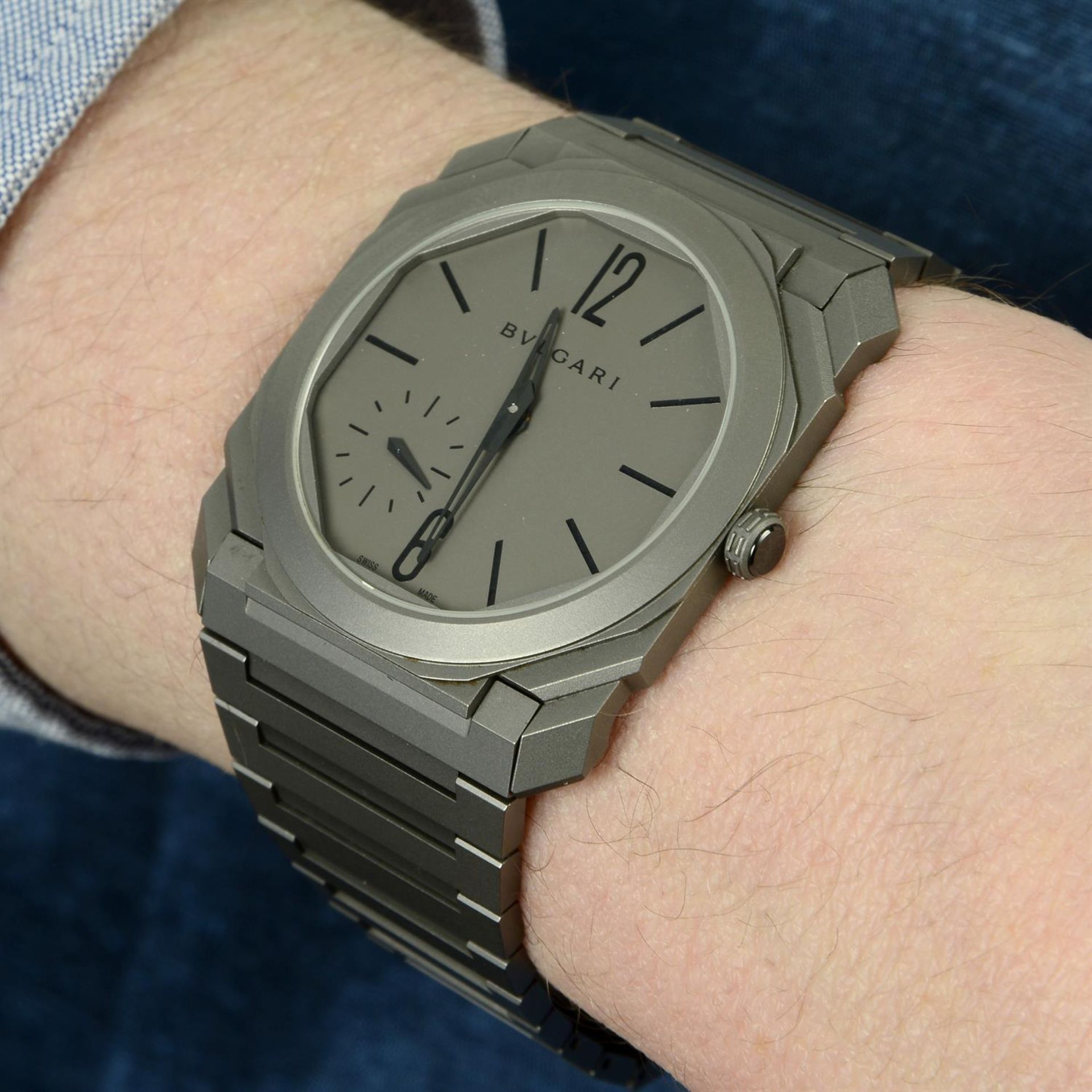 BULGARI - a titanium Octo Finissimo bracelet watch, 40mm. - Image 6 of 6