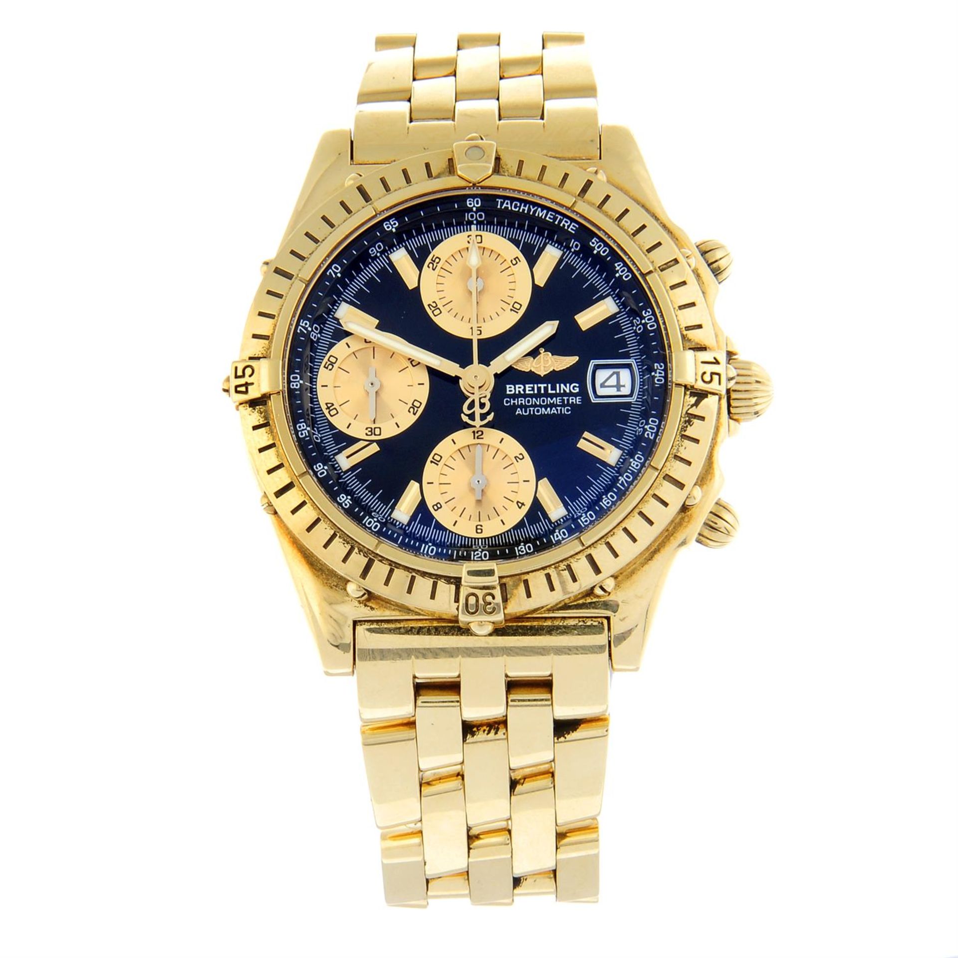 BREITLING - an 18ct yellow gold Chronomat chronograph bracelet watch, 39mm.