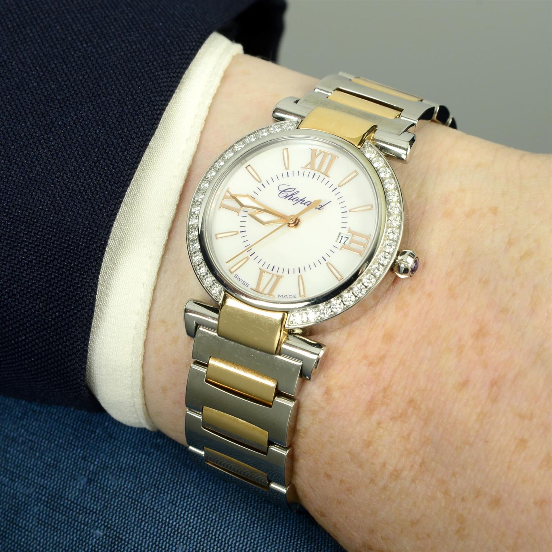 CHOPARD - a bi-metal Imperiale bracelet watch, 28mm. - Image 6 of 6