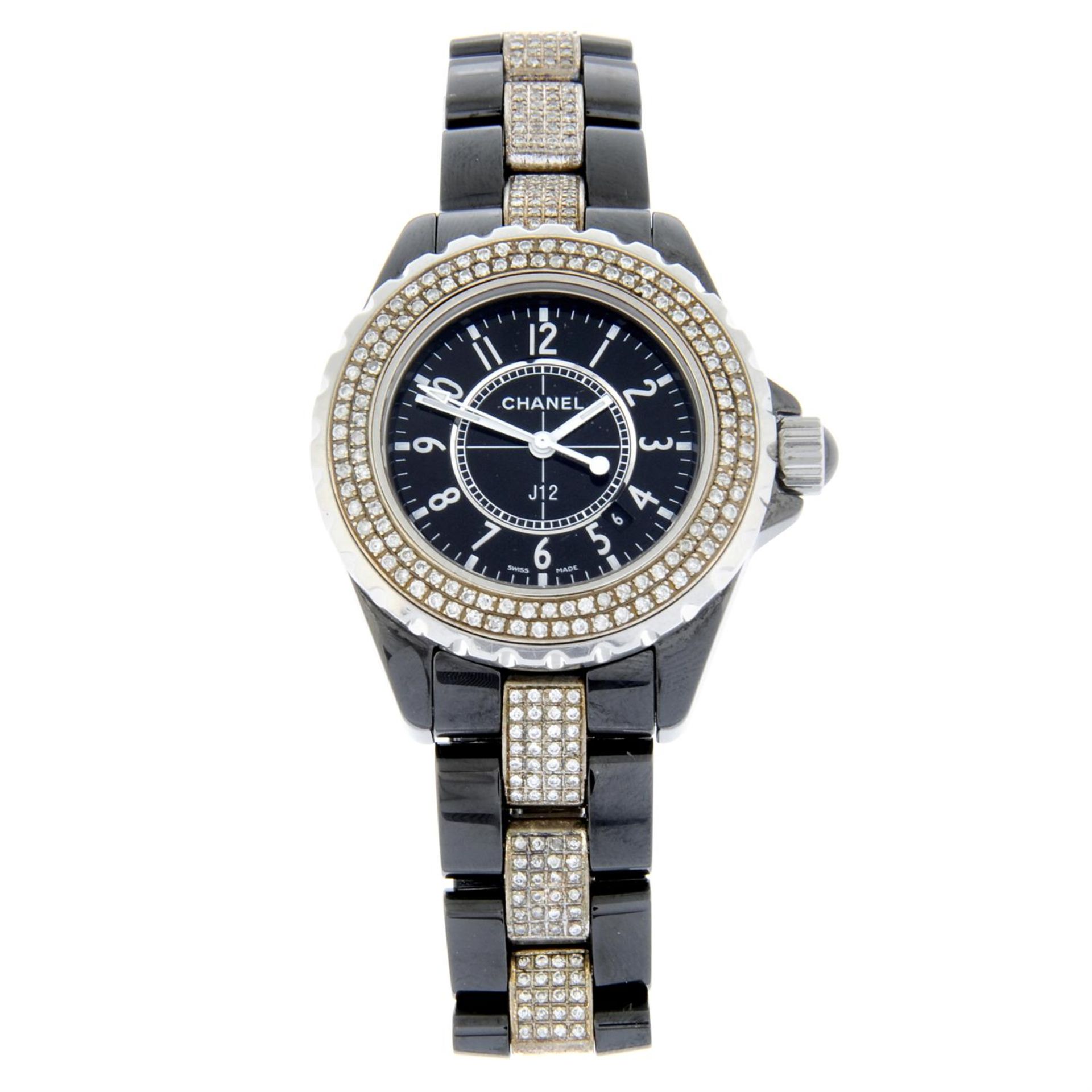 CHANEL - a ceramic J12 bracelet watch, 34mm.