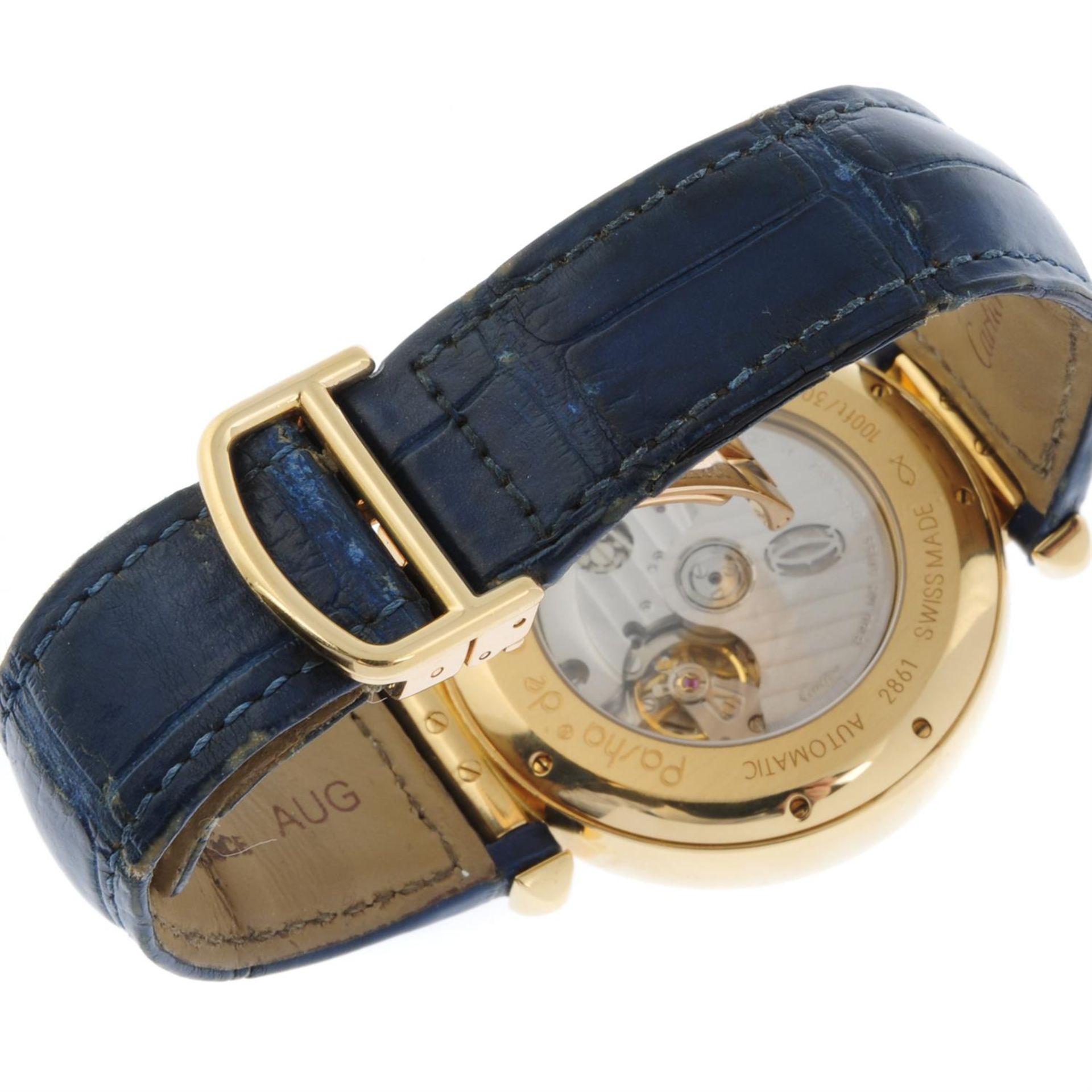 CARTIER - an 18ct yellow gold Pasha chronograph wrist watch, 42mm. - Image 2 of 6