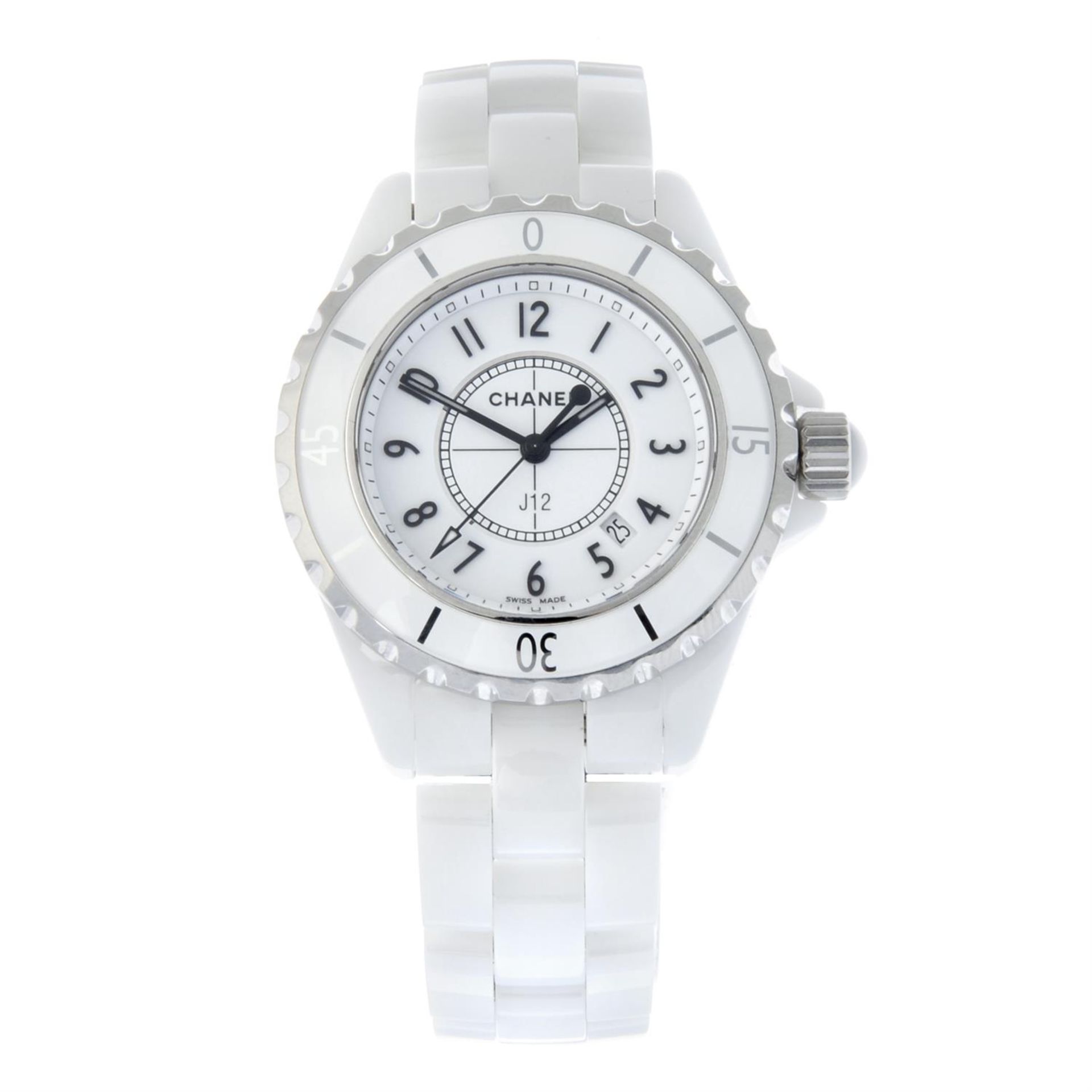 CHANEL - a ceramic J12 bracelet watch, 34mm.