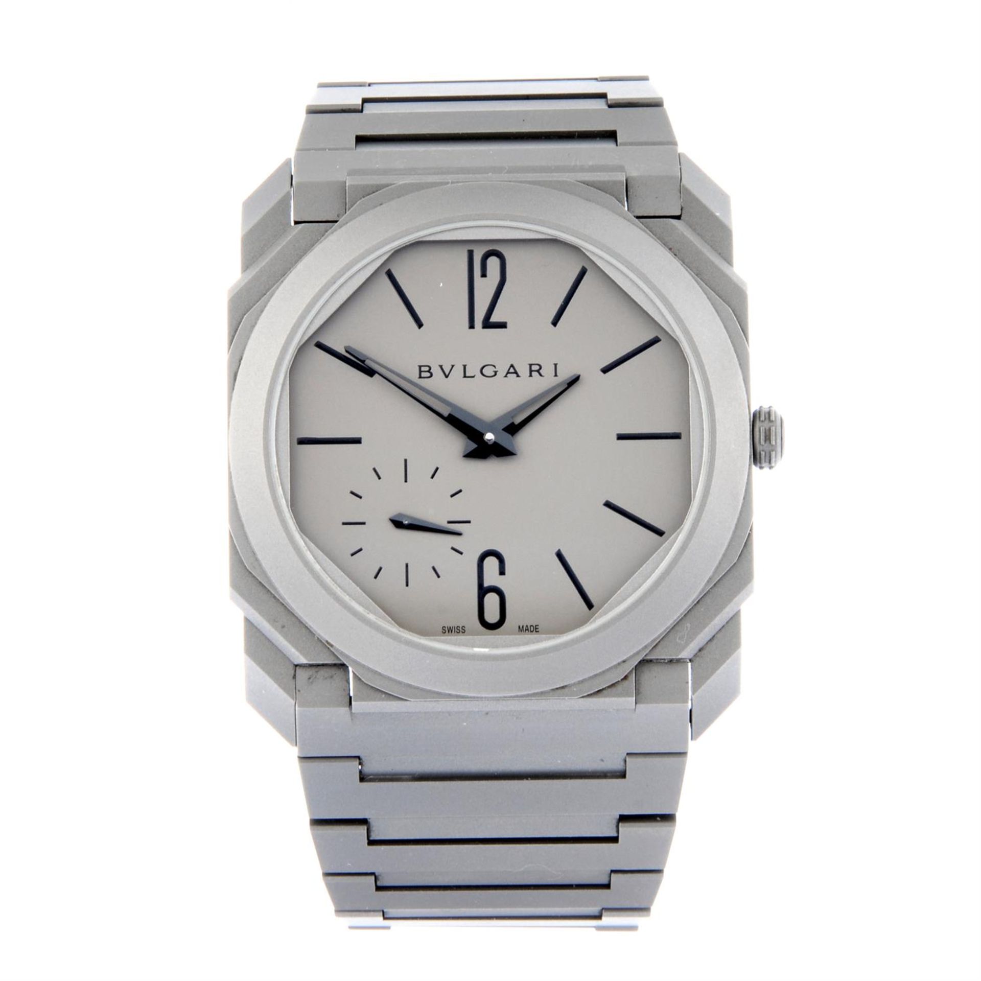 BULGARI - a titanium Octo Finissimo bracelet watch, 40mm.